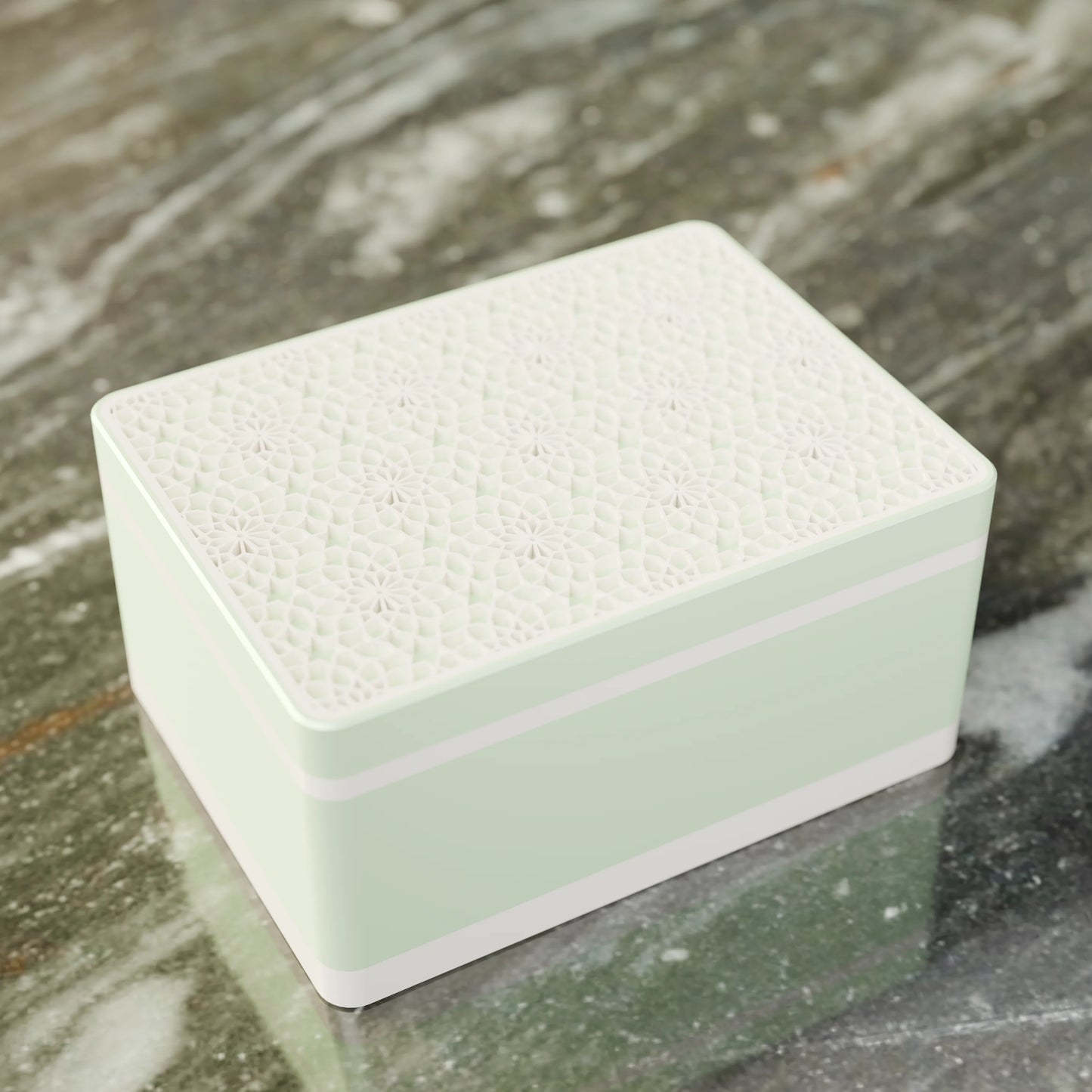 Elegante caja de regalo Arabe con patrón árabe, vista desde arriba, Mediana - 20x15x10, en color Menta
