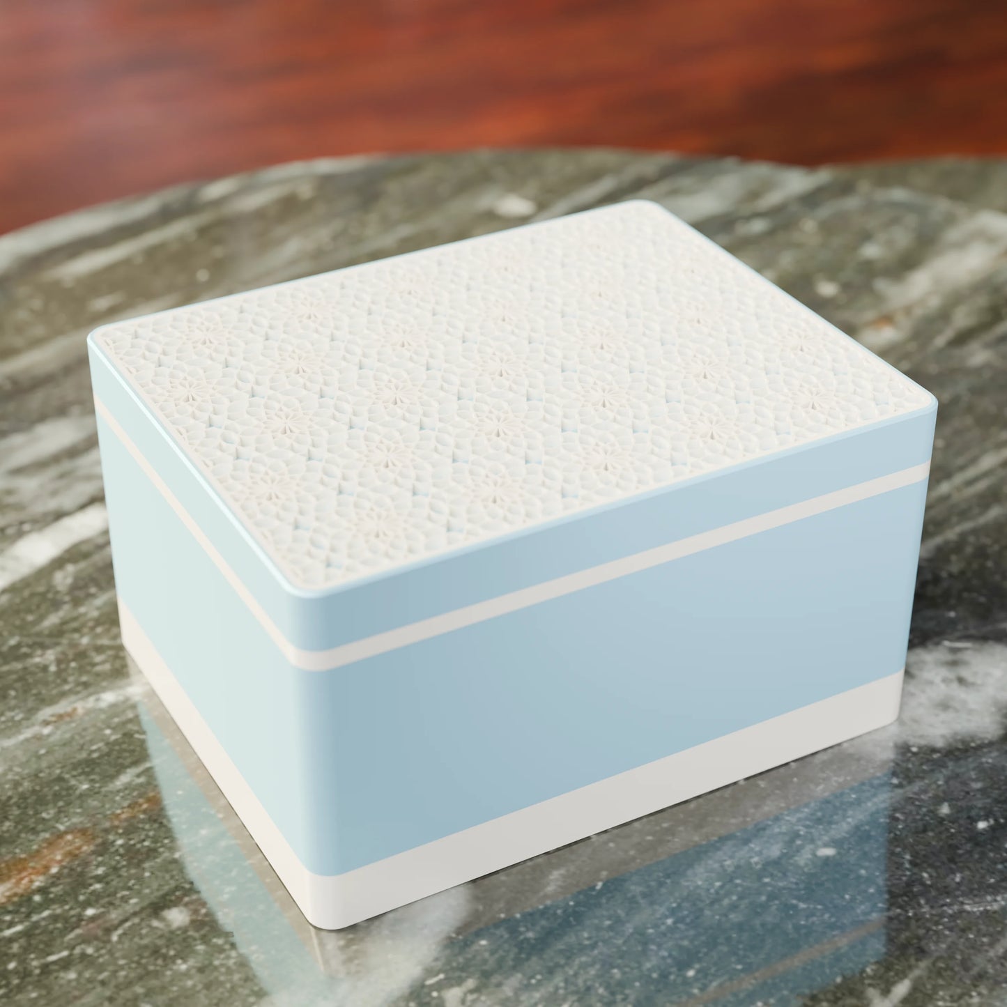 Elegante caja de regalo Arabe con patrón árabe, vista desde arriba, Grande - 25x20x14, en color Hielo