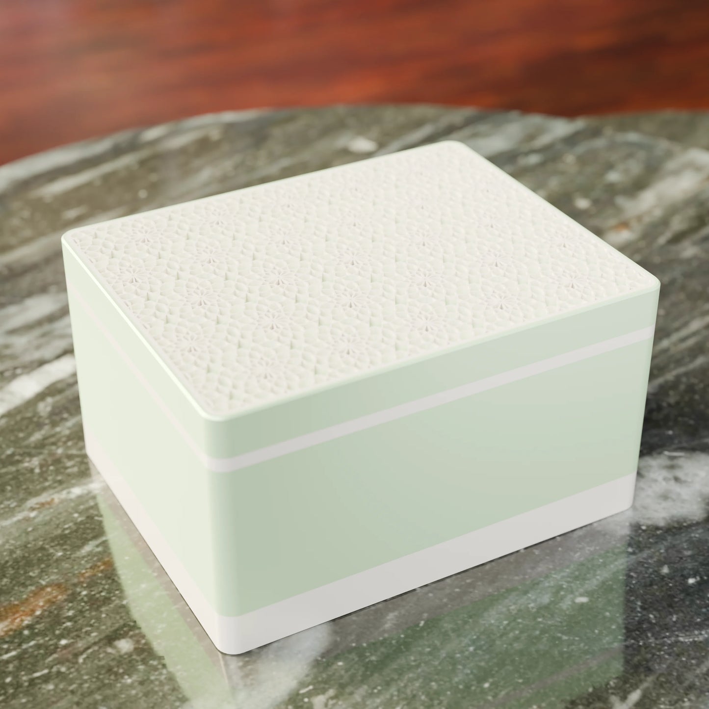 Elegante caja de regalo Arabe con patrón árabe, vista desde arriba, Grande - 25x20x14, en color Menta