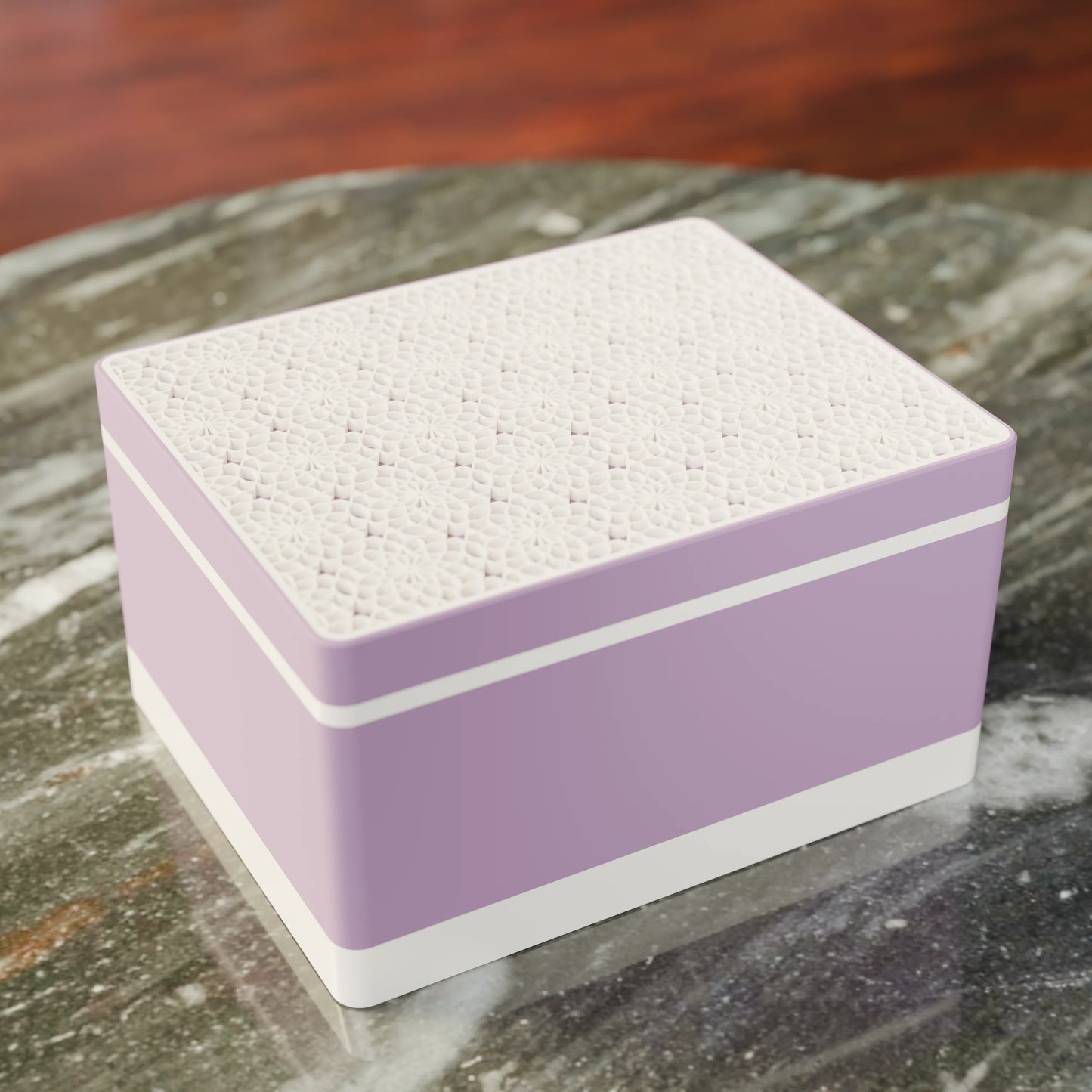 Elegante caja de regalo Arabe con patrón árabe, vista desde arriba, Grande - 25x20x14, en color Morado Apagado