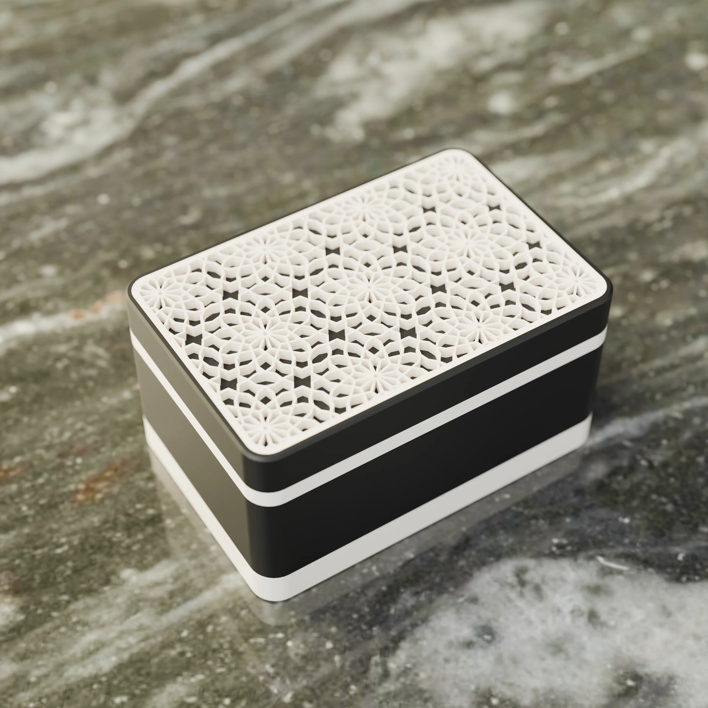 Elegante Geschenkbox Arabe mit arabischem Muster, von oben, Klein - 15x10x8, in Farbe Schwarz