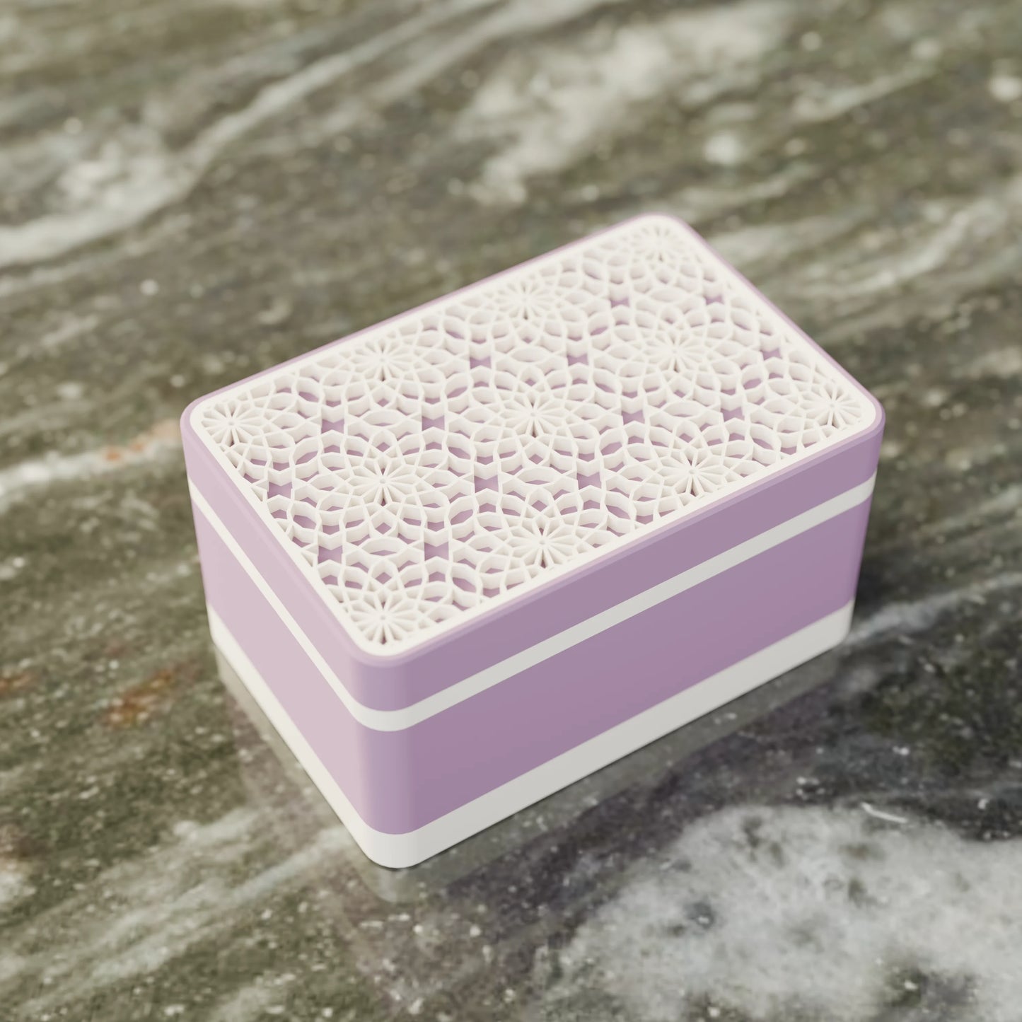 Elegante caja de regalo Arabe con patrón árabe, vista desde arriba, Pequeño - 15x10x8, en color Morado Apagado