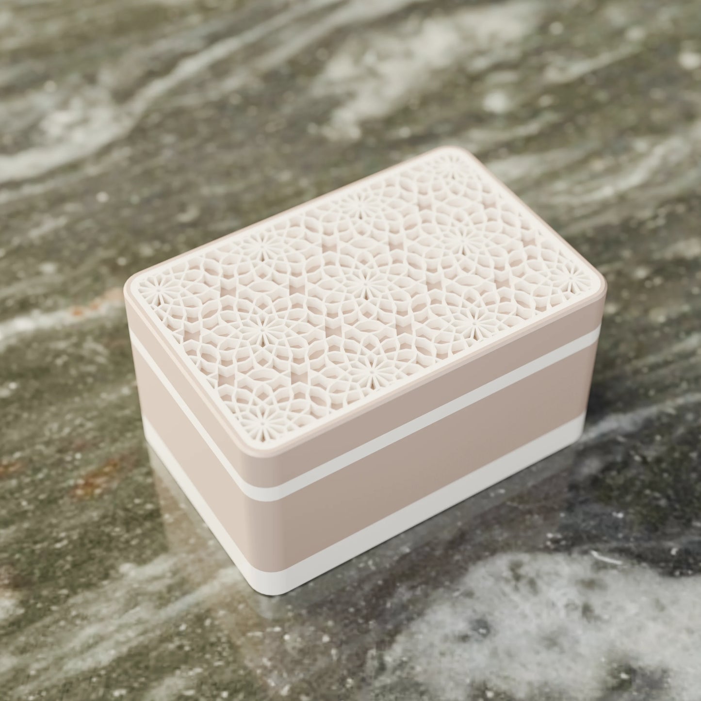 Elegante caja de regalo Arabe con patrón árabe, vista desde arriba, Pequeño - 15x10x8, en color Cacahuete