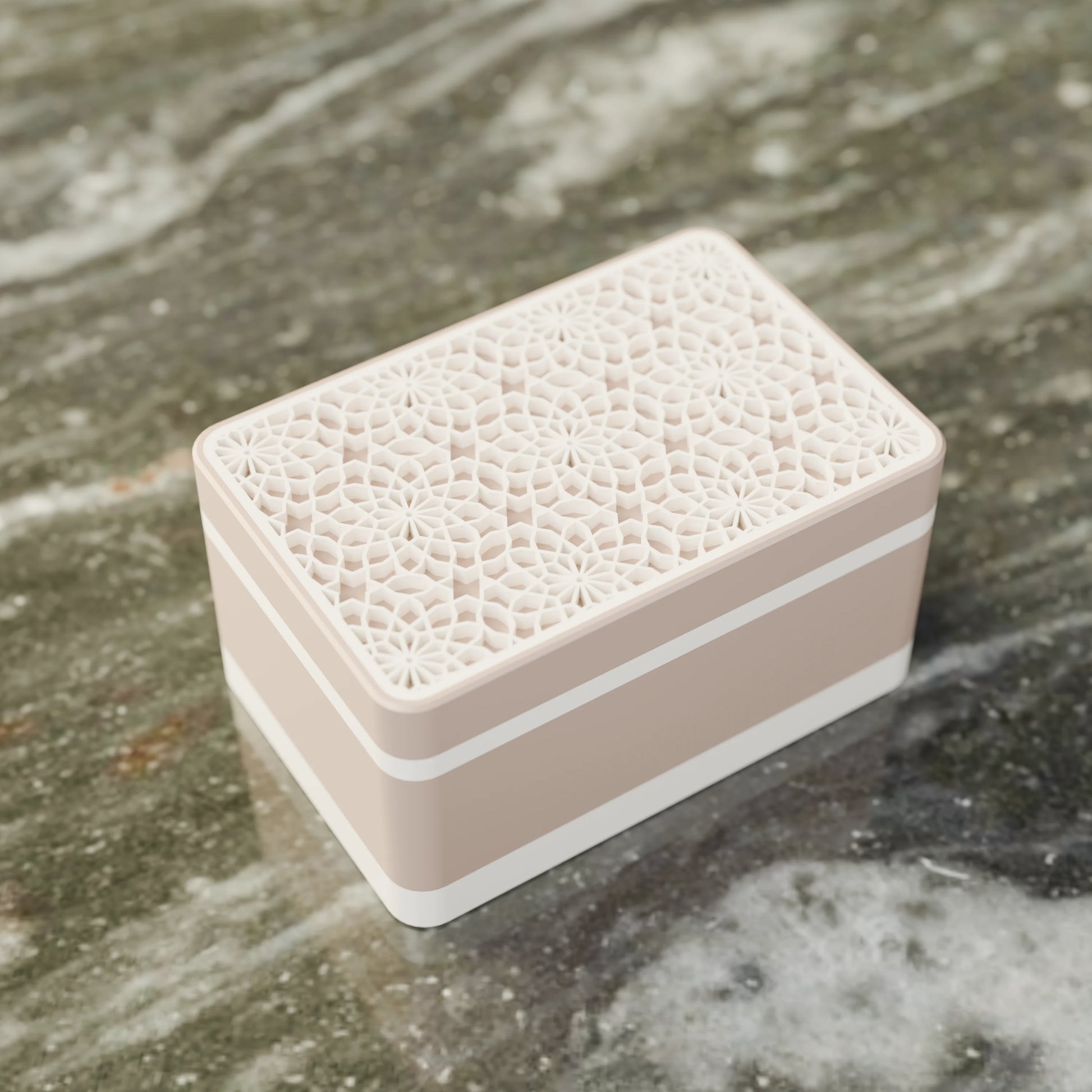 Elegante Geschenkbox Arabe mit arabischem Muster, von oben, Klein - 15x10x8, in Farbe Erdnuss