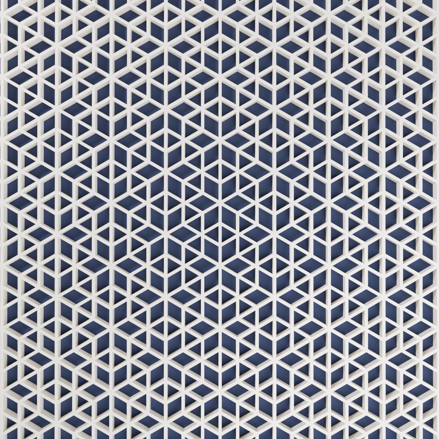 Muster von Geschenkbox mit japanischem Kumikomuster, Gross - 25x20x14, Army Dunkelblau