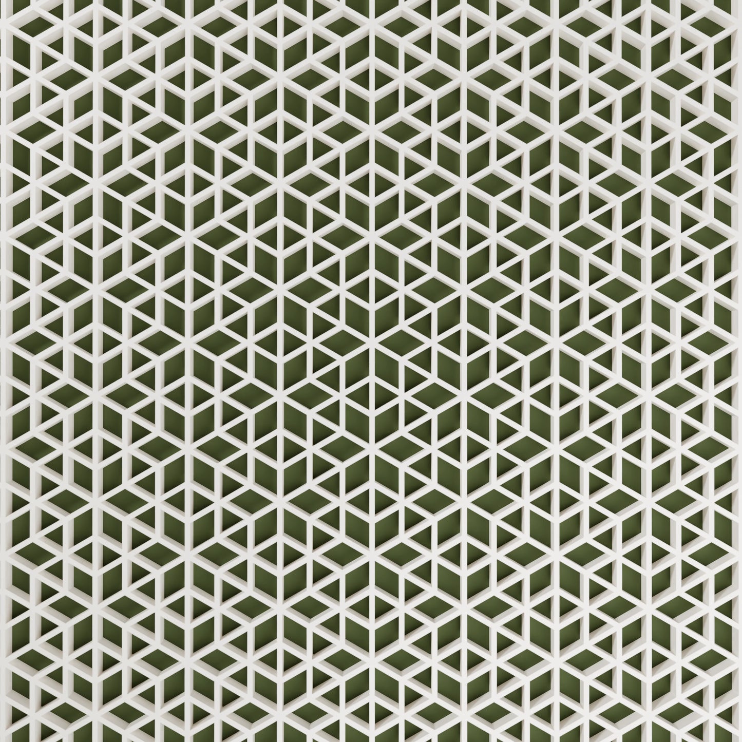 Muster von Geschenkbox mit japanischem Kumikomuster, Gross - 25x20x14, Army Dunkelgrün