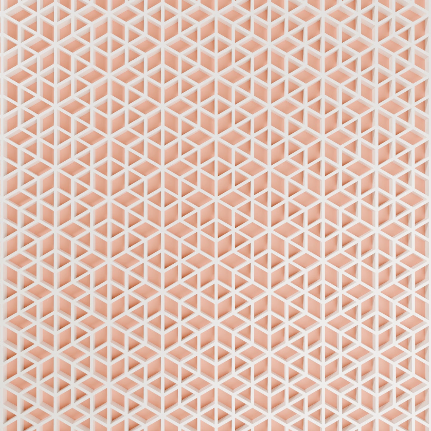 Muster von Geschenkbox mit japanischem Kumikomuster, Gross - 25x20x14, Pfirsich
