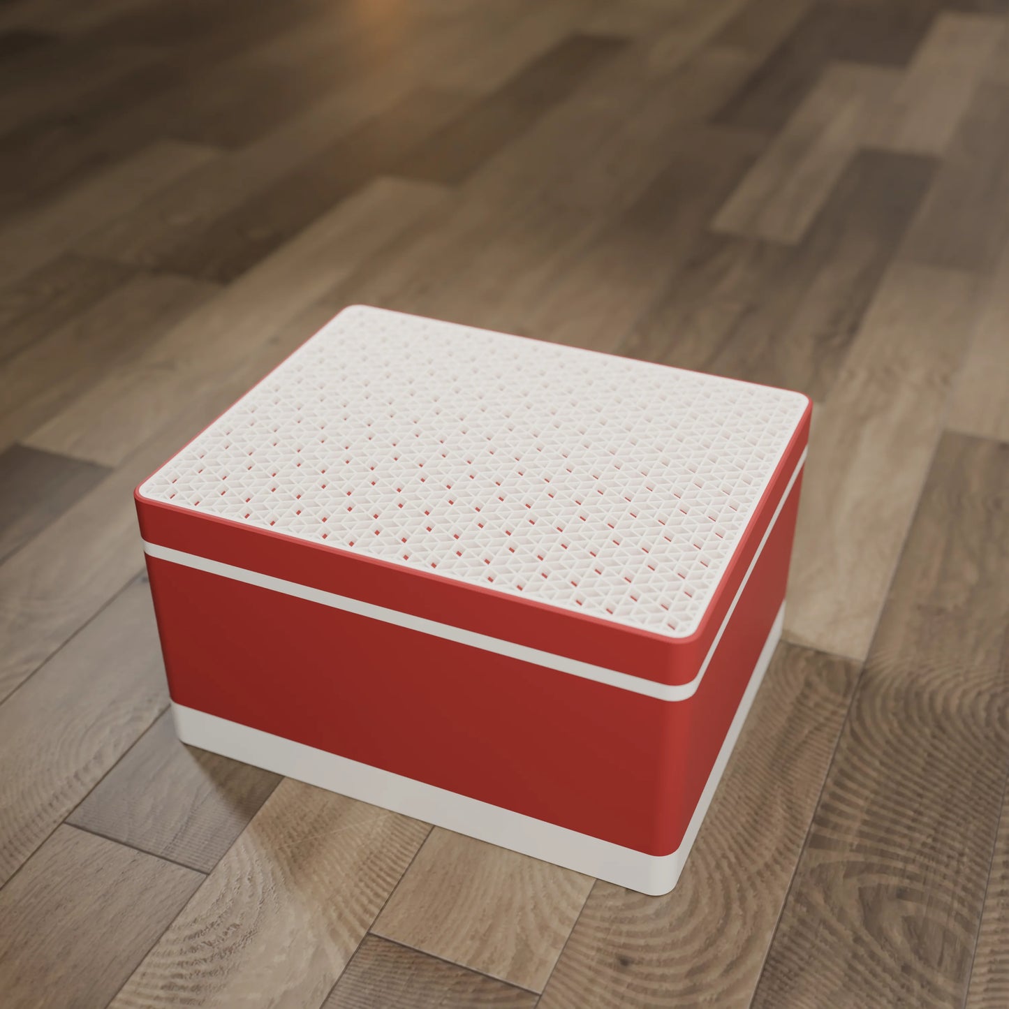 Elegante Geschenkbox mit japanischem Kumikomuster, von oben, Gross - 25x20x14, Army Rot