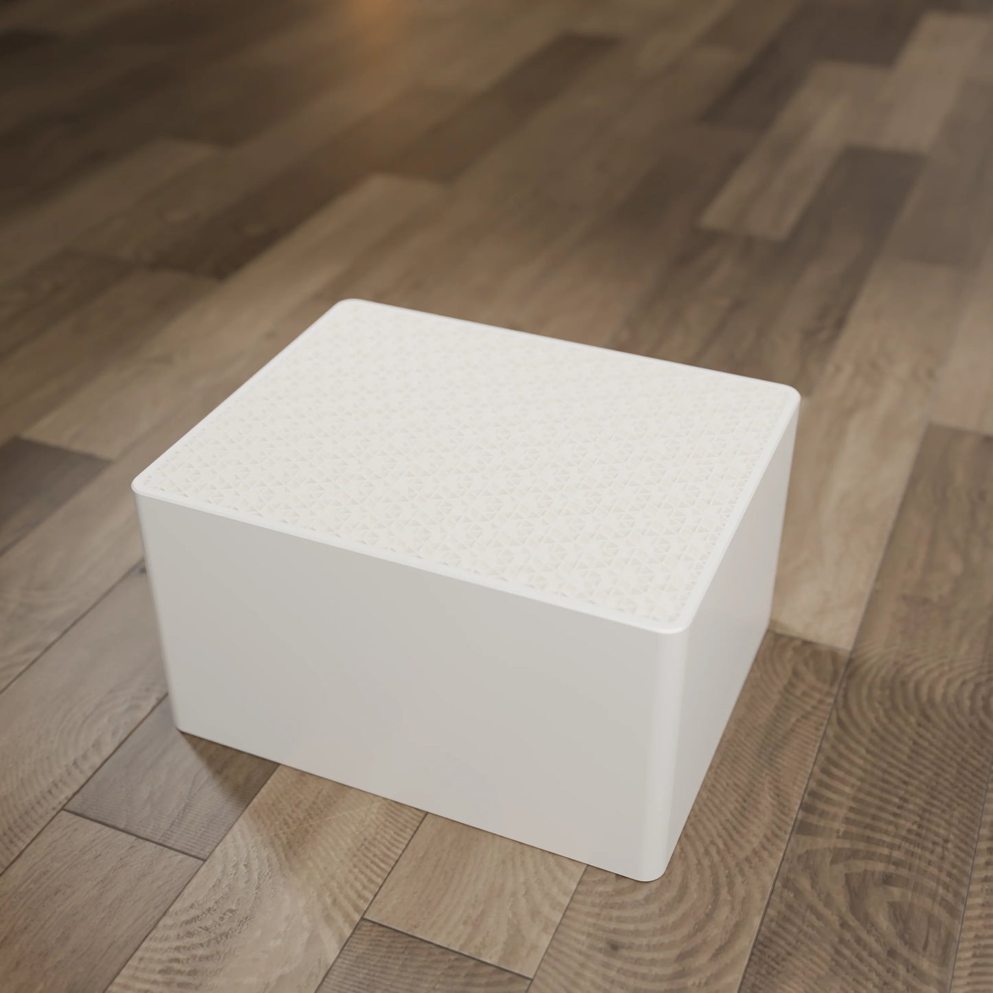 Elegante Geschenkbox mit japanischem Kumikomuster, von oben, Gross - 25x20x14, Baumwollweiß