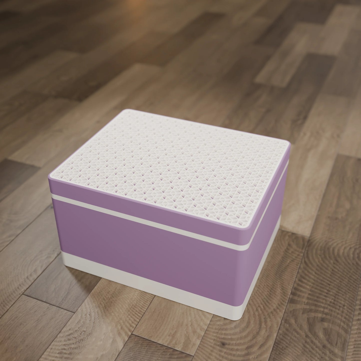 Elegante Geschenkbox mit japanischem Kumikomuster, von oben, Gross - 25x20x14, Mattes Violett