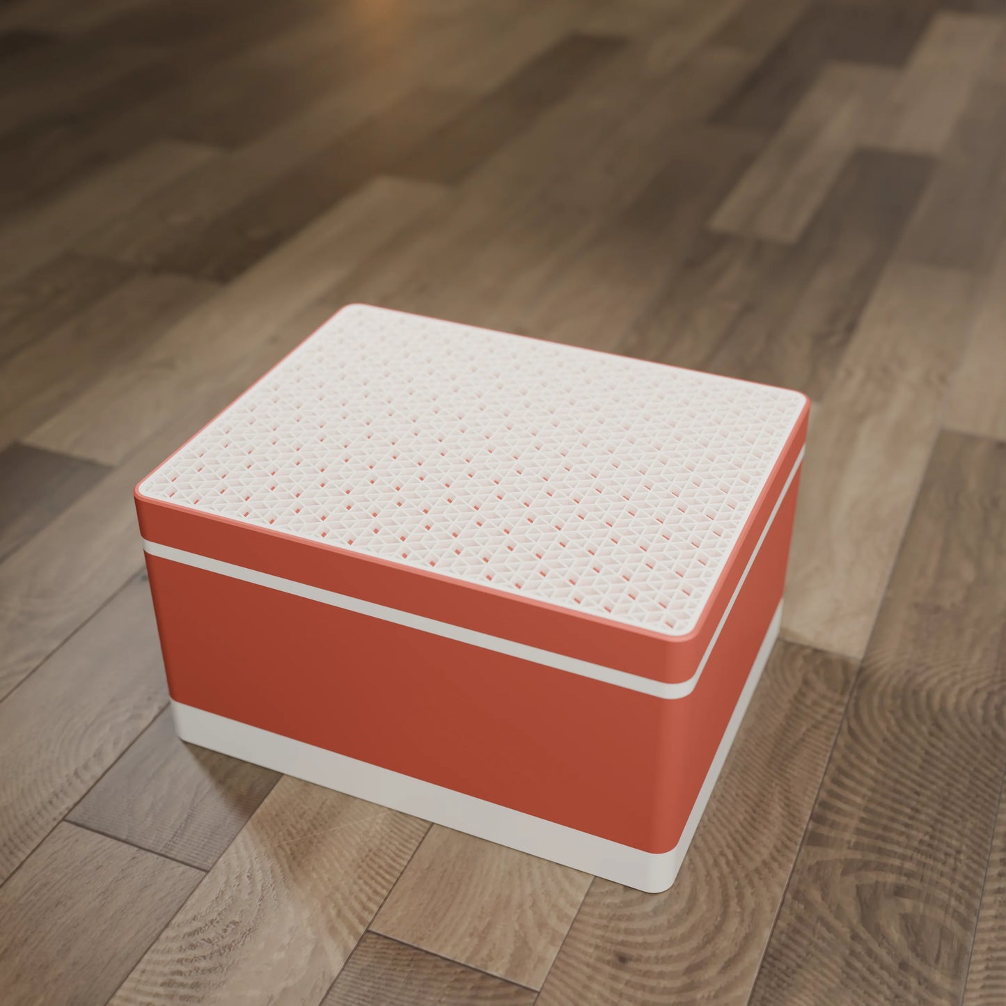 Elegante Geschenkbox mit japanischem Kumikomuster, von oben, Gross - 25x20x14, Mattes Rot