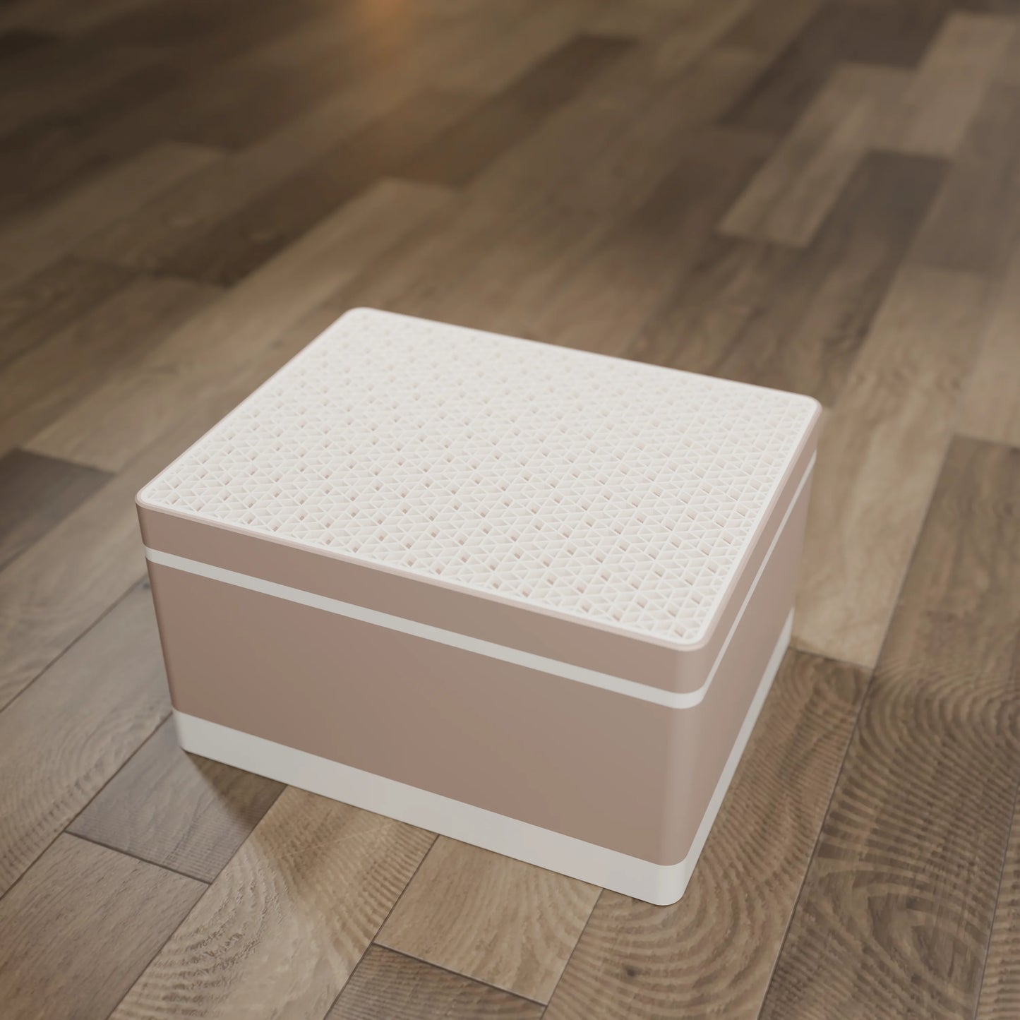 Elegante Geschenkbox mit japanischem Kumikomuster, von oben, Gross - 25x20x14, Erdnuss