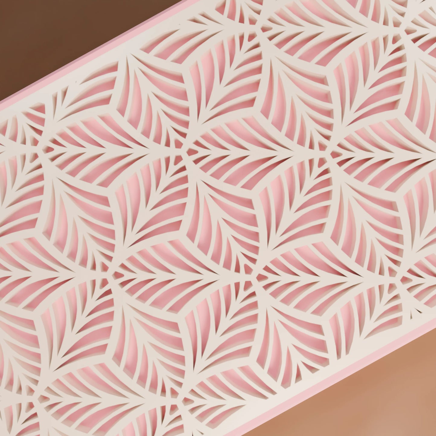 Nahaufnahme von Blattmuster von eleganter Geschenkbox, Klein - 15x10x8, Farbe Candy