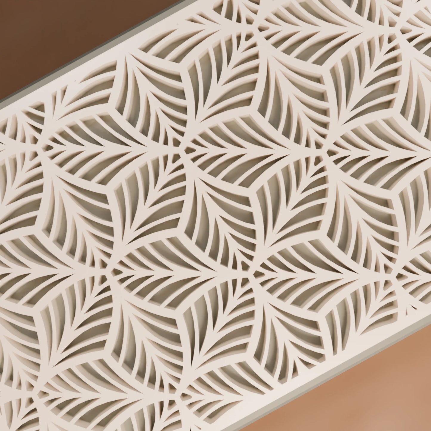Nahaufnahme von Blattmuster von eleganter Geschenkbox, Klein - 15x10x8, Farbe Mattes Grün