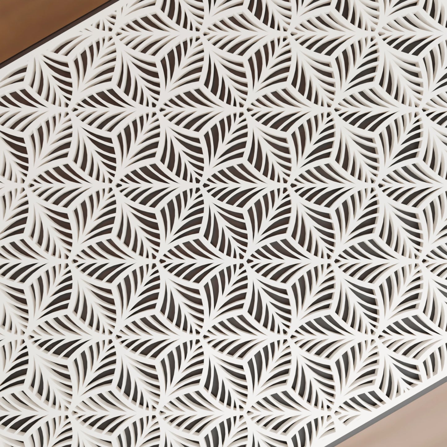 Nahaufnahme von Blattmuster von eleganter Geschenkbox, Gross - 25x20x14, Farbe Schwarz