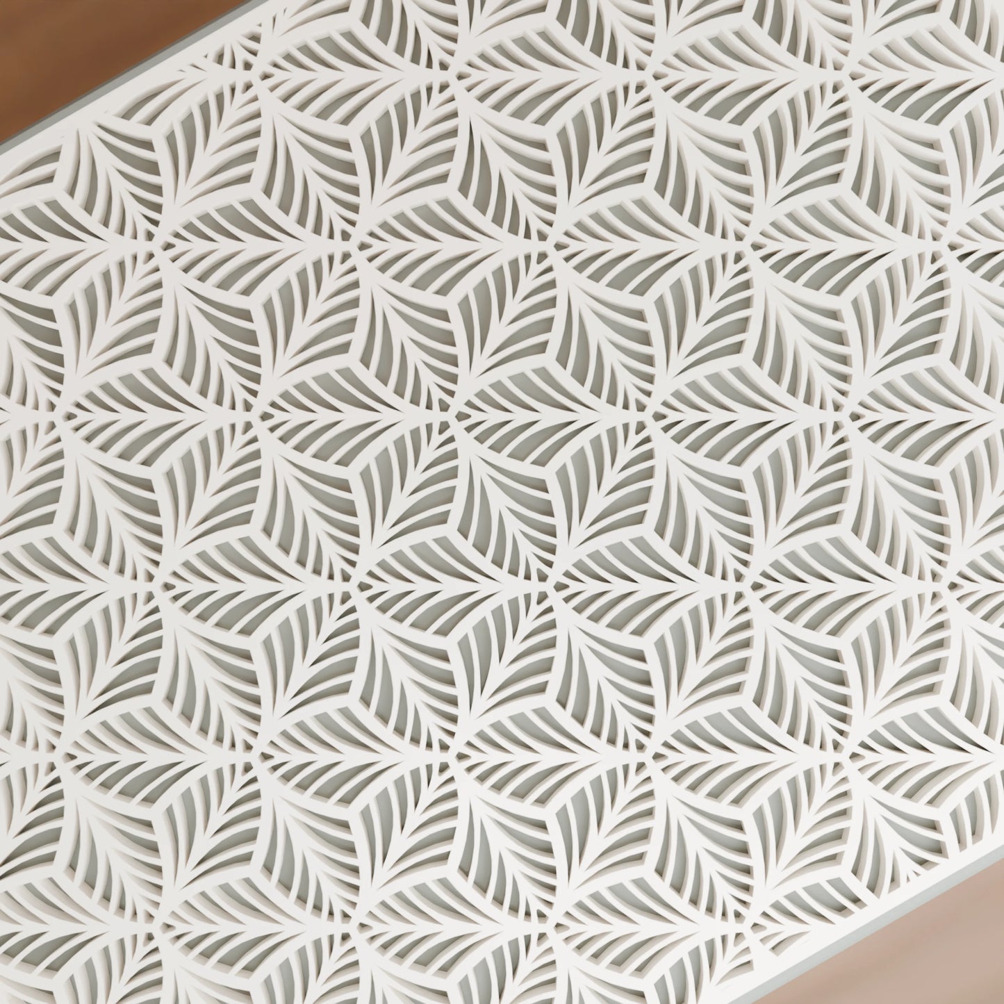 Nahaufnahme von Blattmuster von eleganter Geschenkbox, Gross - 25x20x14, Farbe Mattes Grün
