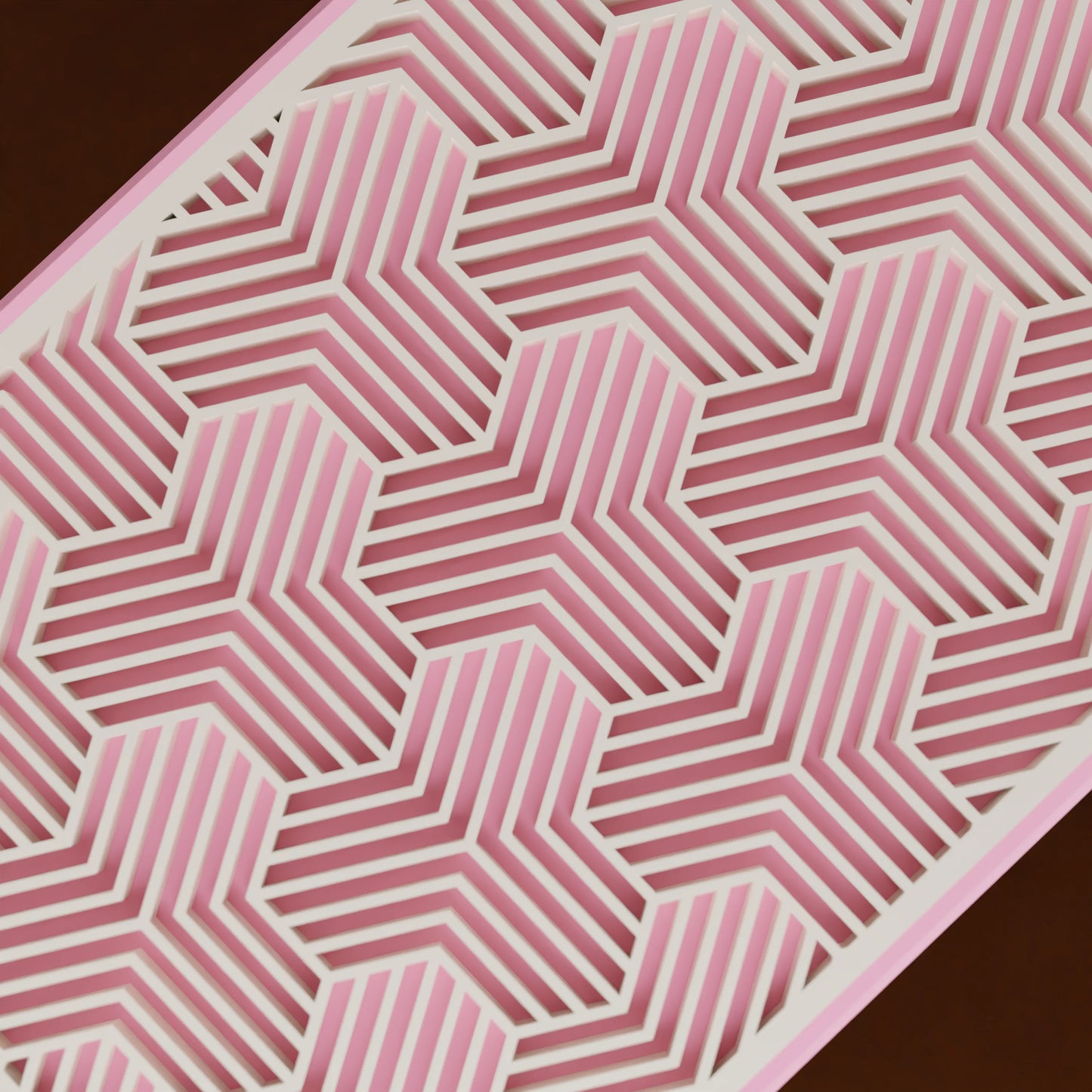 Close-up of pattern of elegant gift box Triangle, Small - 15x10x8, in color Candy