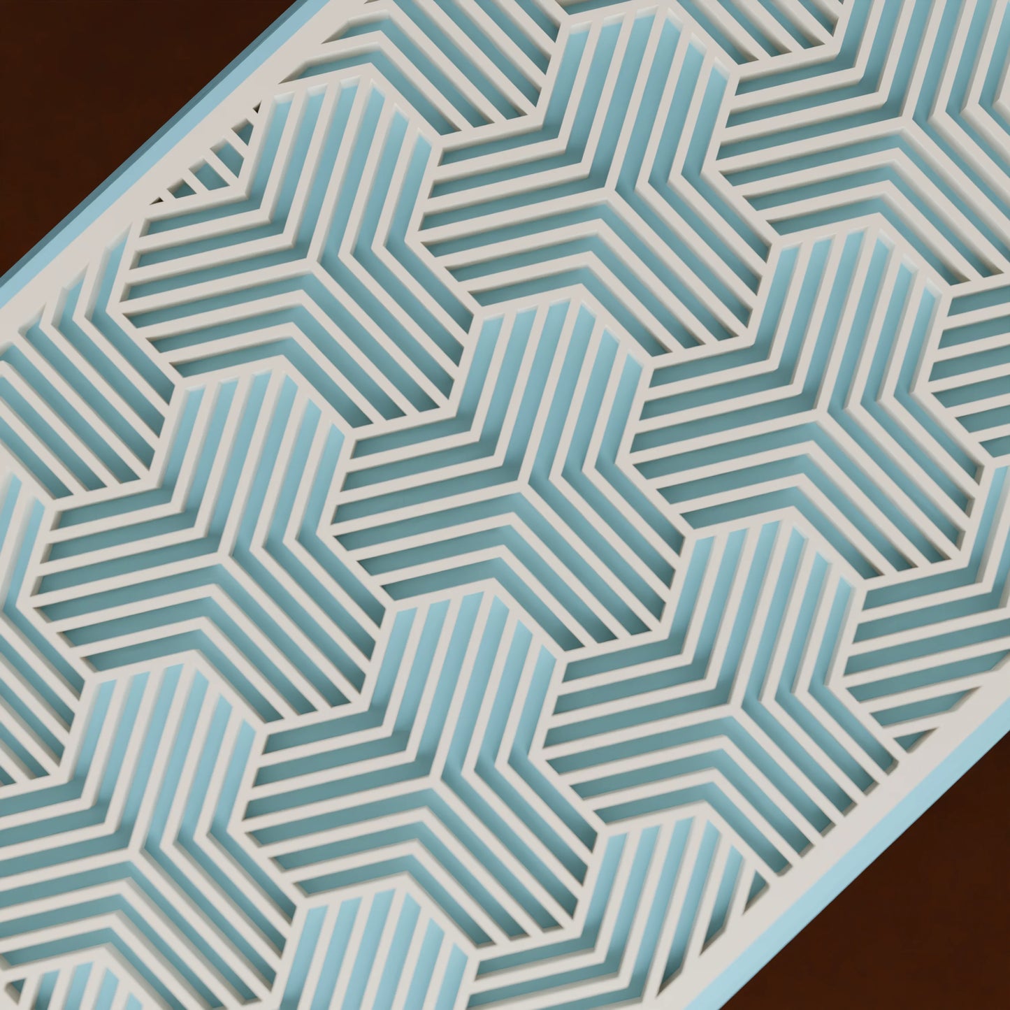 Close-up of pattern of elegant gift box Triangle, Small - 15x10x8, in color Ice