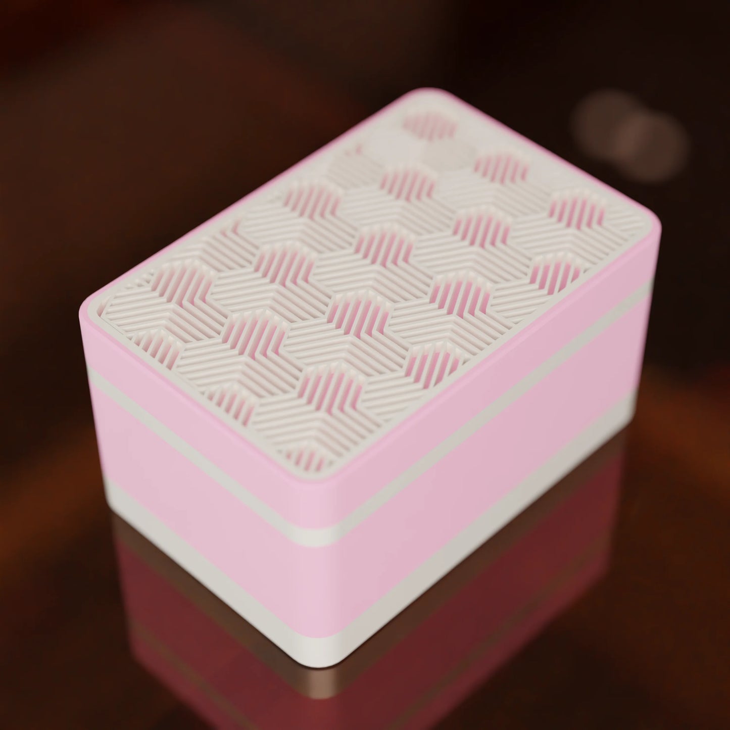 Elegant gift box Triangle with modern pattern, from above, Small - 15x10x8, in color Candy