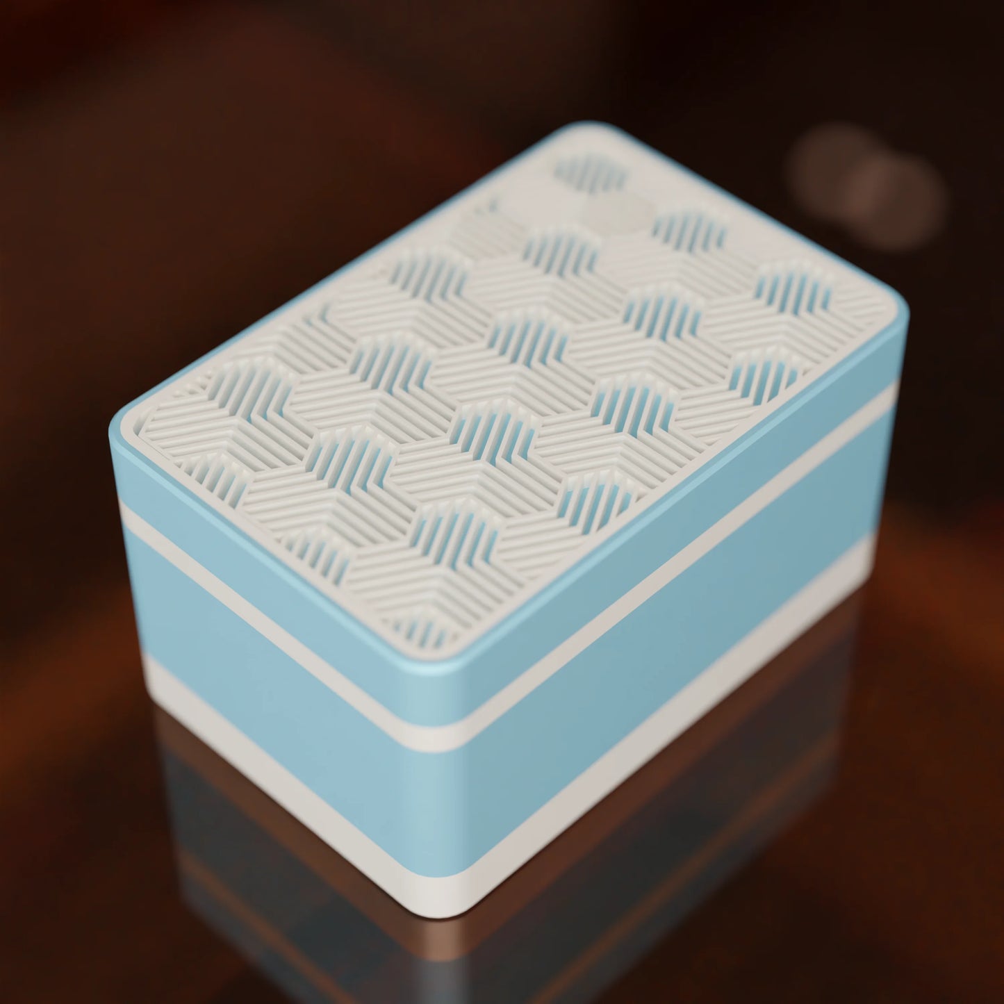 Elegant gift box Triangle with modern pattern, from above, Small - 15x10x8, in color Ice