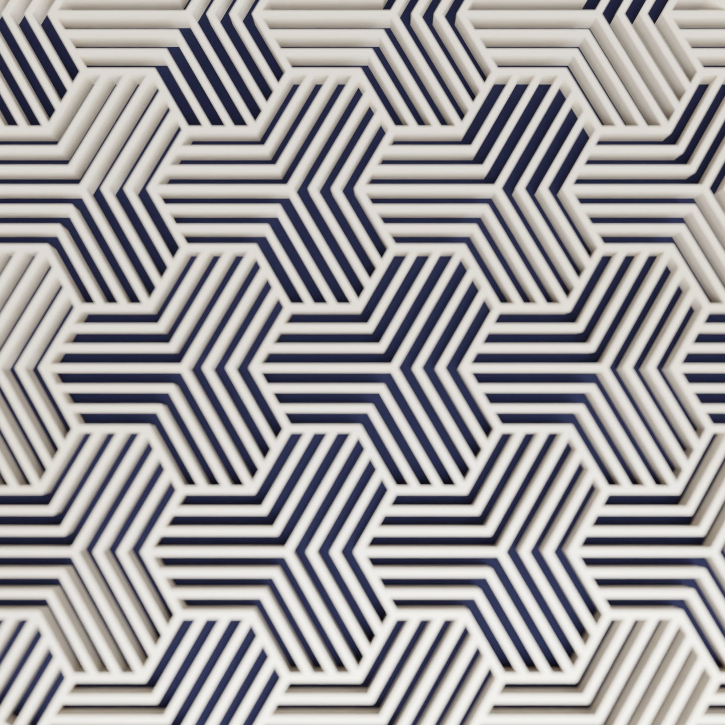 Close-up of pattern of elegant gift box Triangle, Medium - 20x15x10, in color Army Dark Blue