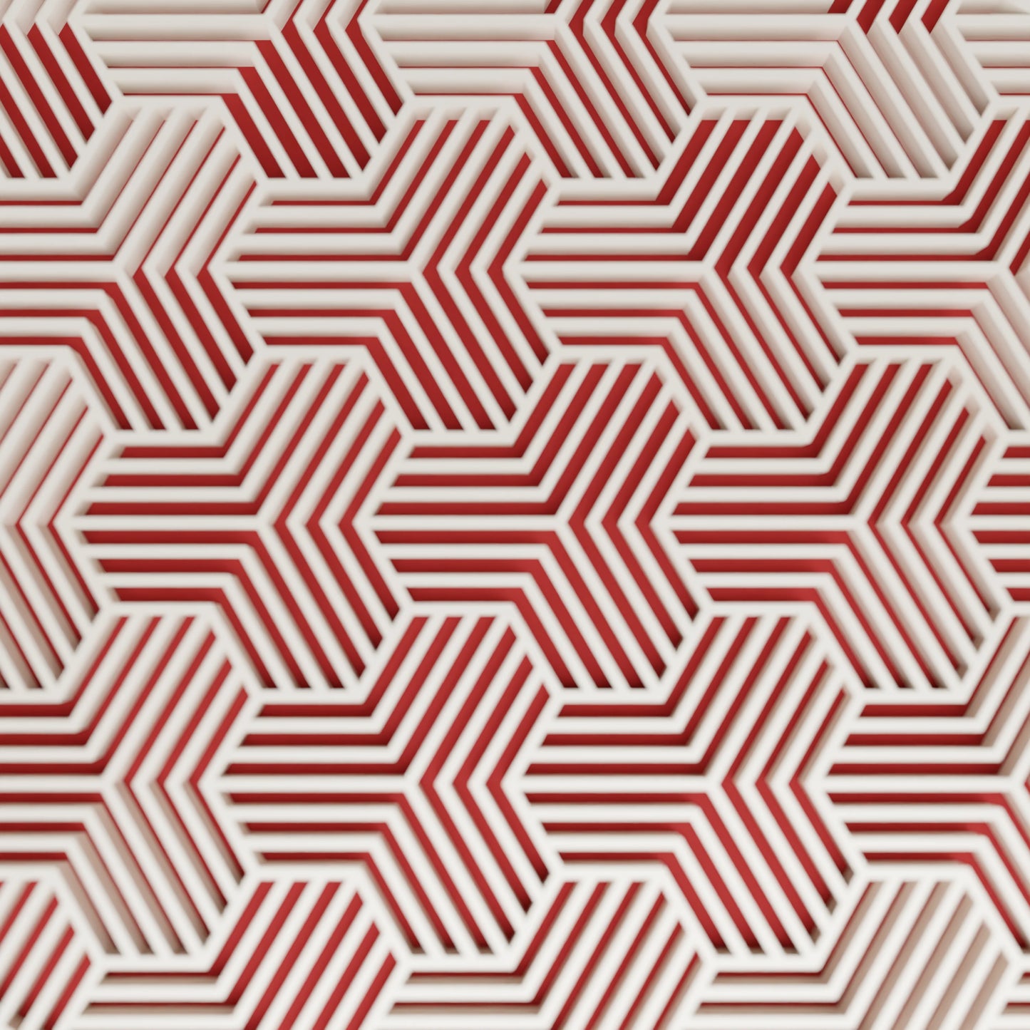 Close-up of pattern of elegant gift box Triangle, Medium - 20x15x10, in color Army Red