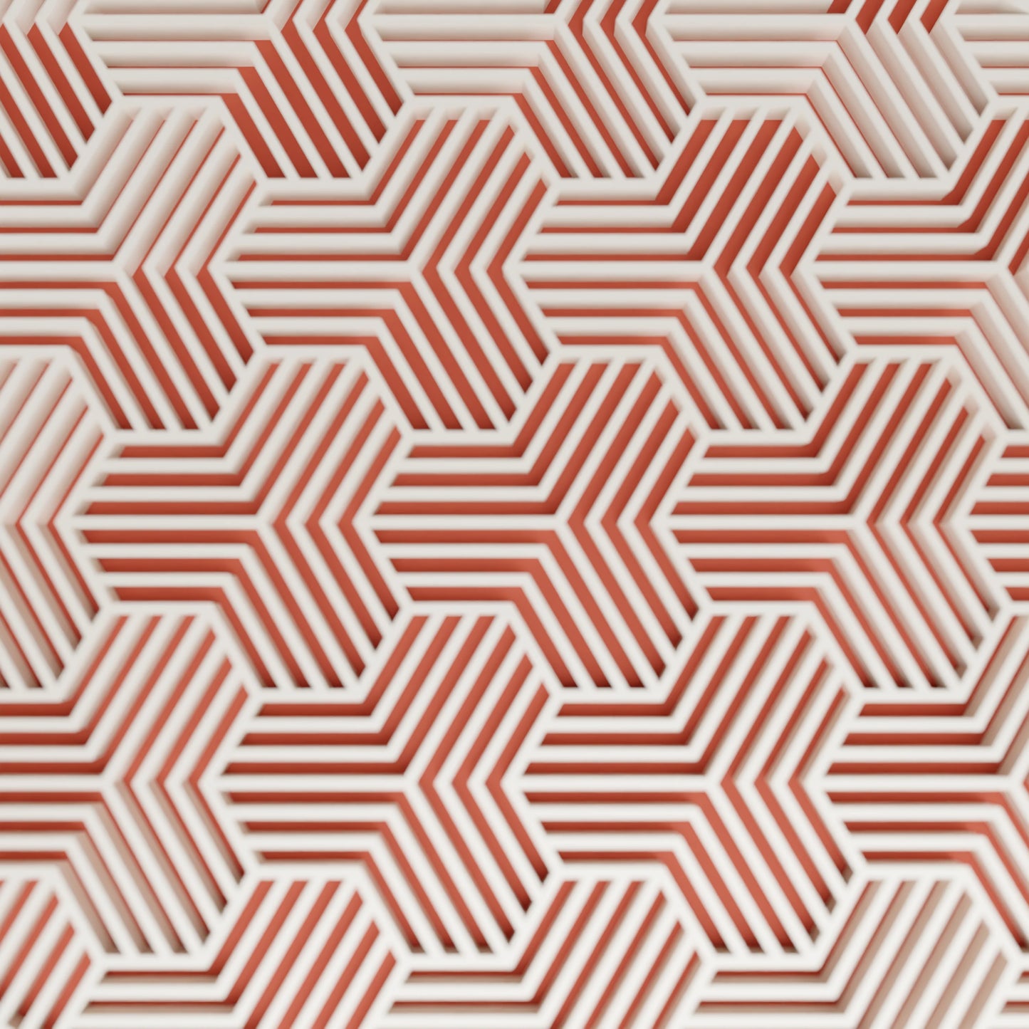 Close-up of pattern of elegant gift box Triangle, Medium - 20x15x10, in color Matt Red
