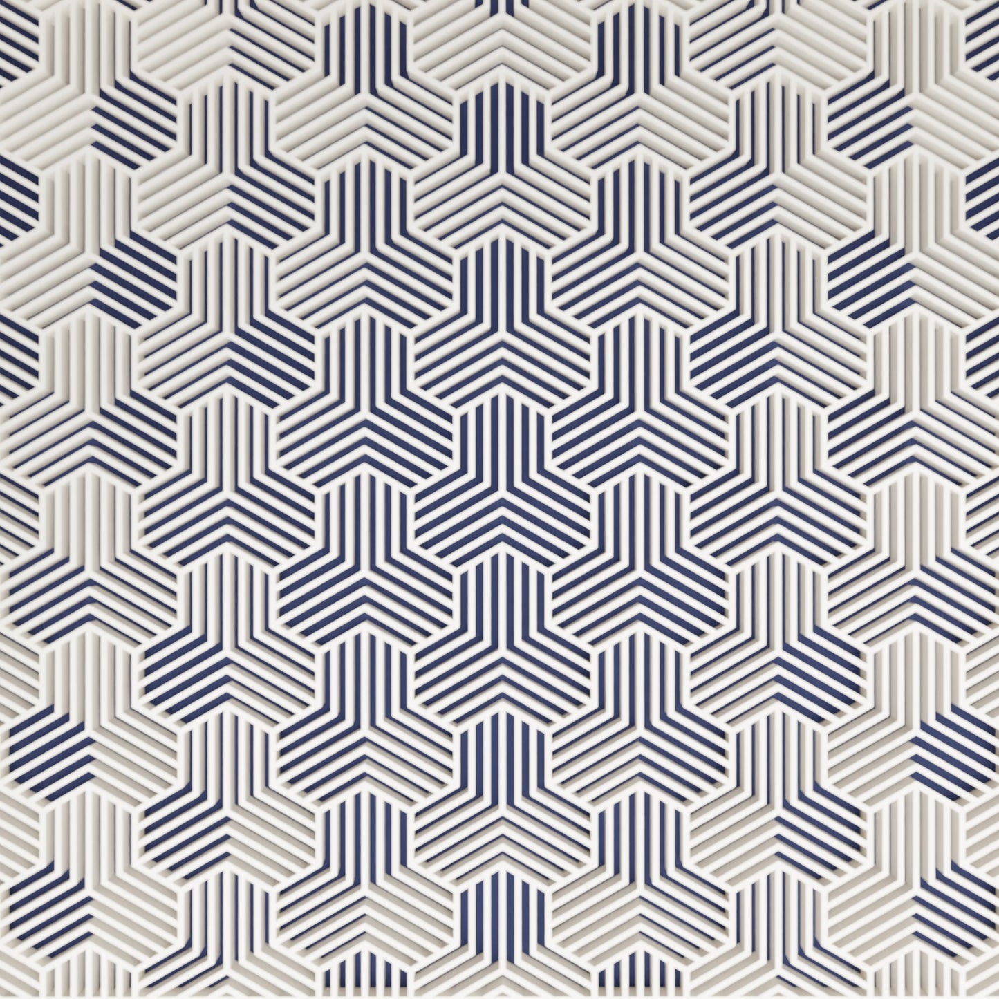 Close-up of pattern of elegant gift box Triangle, Large - 25x20x14, in color Army Dark Blue