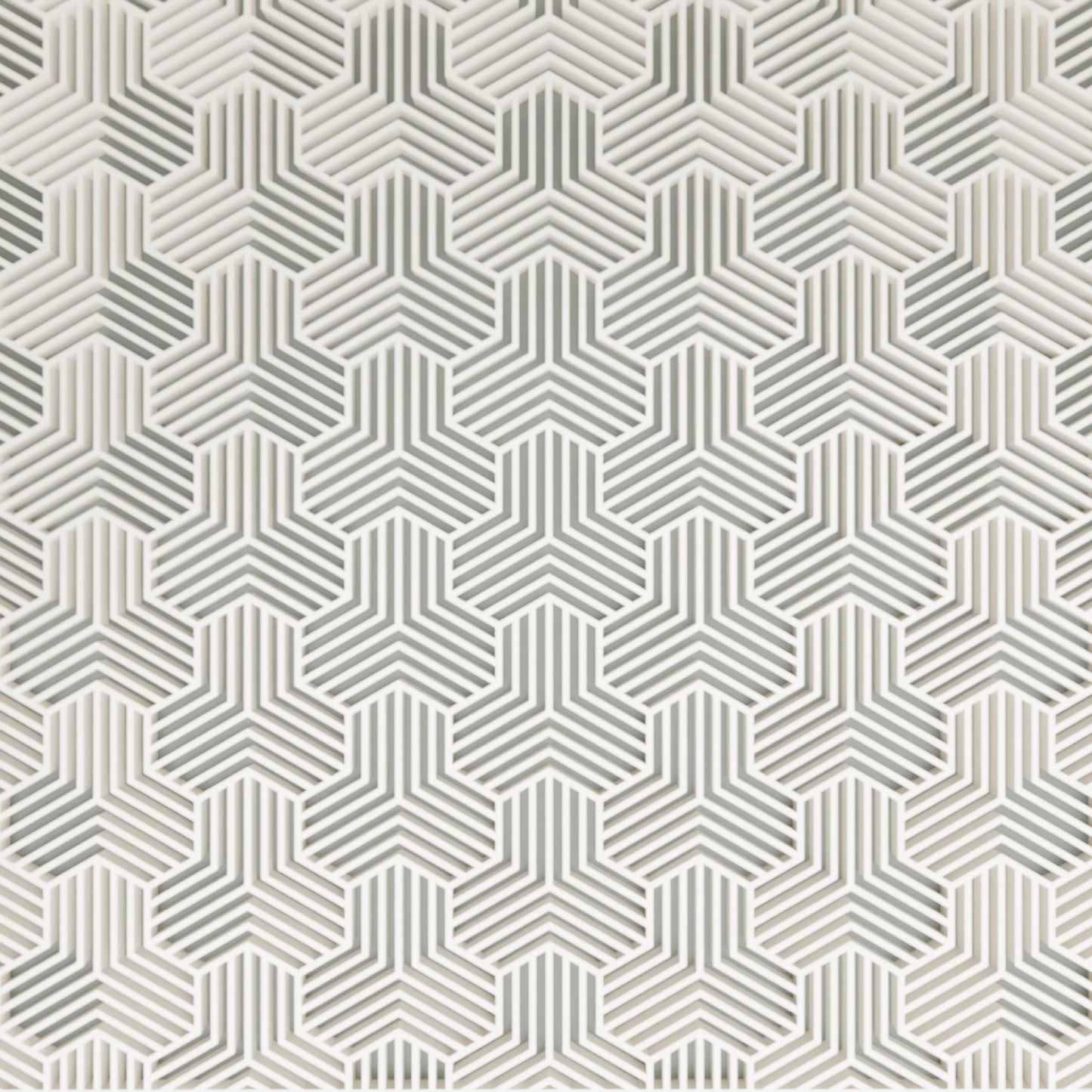 Close-up of pattern of elegant gift box Triangle, Large - 25x20x14, in color Muted Green