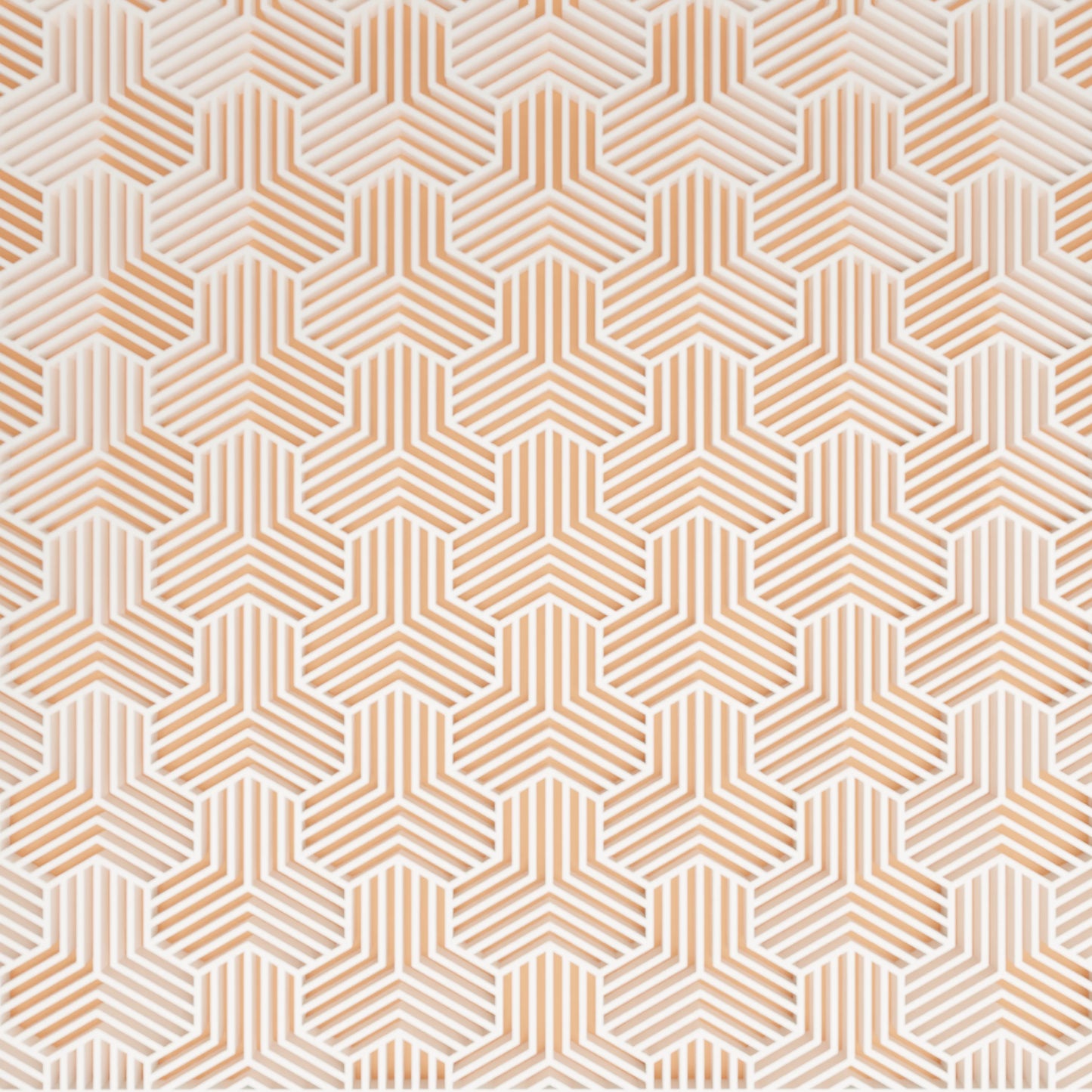 Close-up of pattern of elegant gift box Triangle, Large - 25x20x14, in color Peach