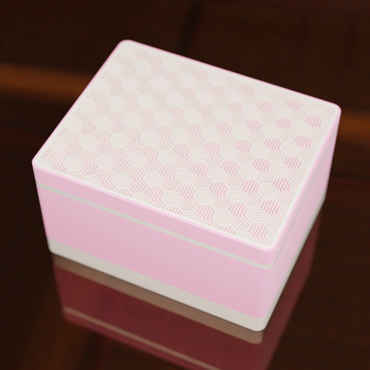 Elegant gift box Triangle with modern pattern, from above, Large - 25x20x14, in color Candy