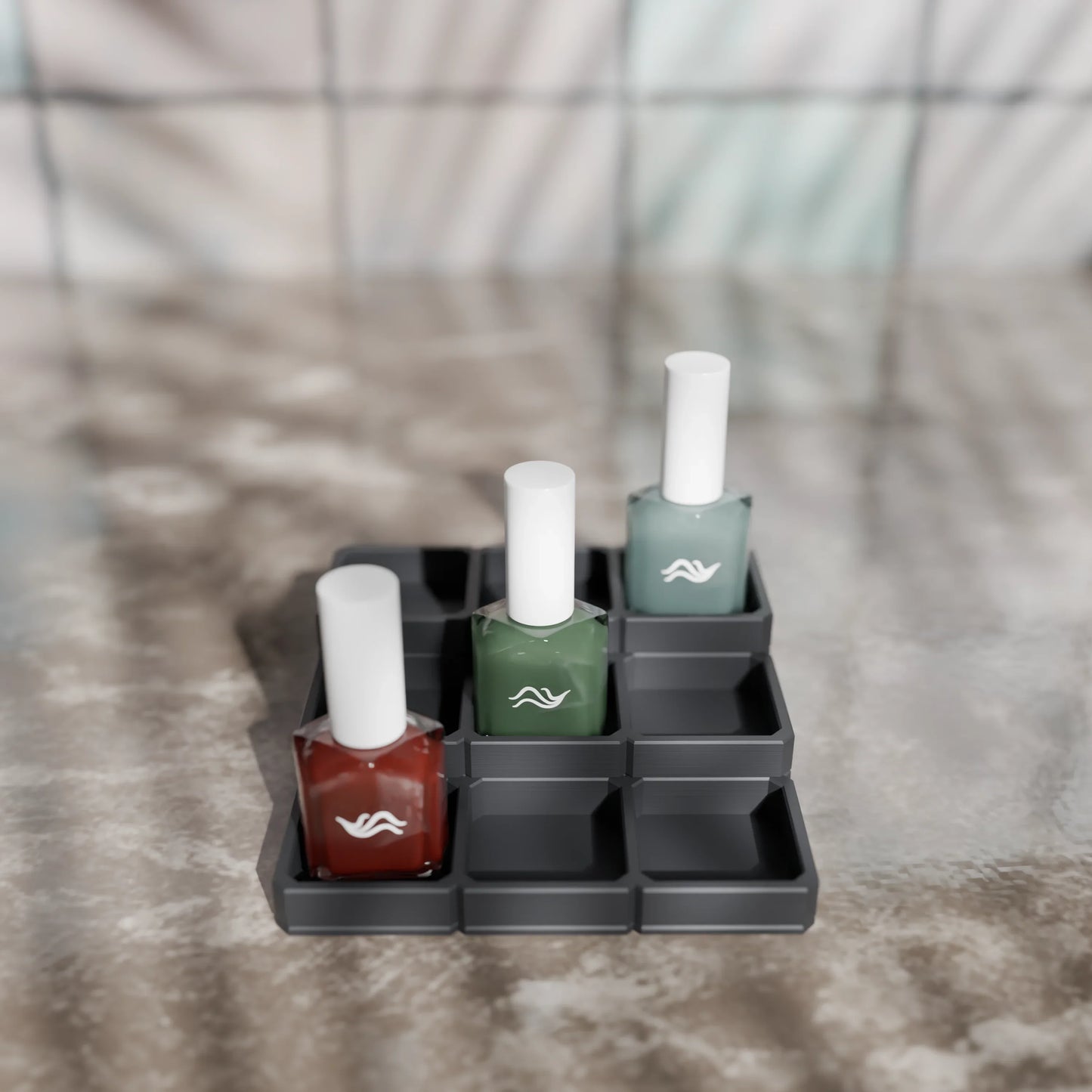LackLounge, a nail polish stand - 3 x 3 - Ash Grey