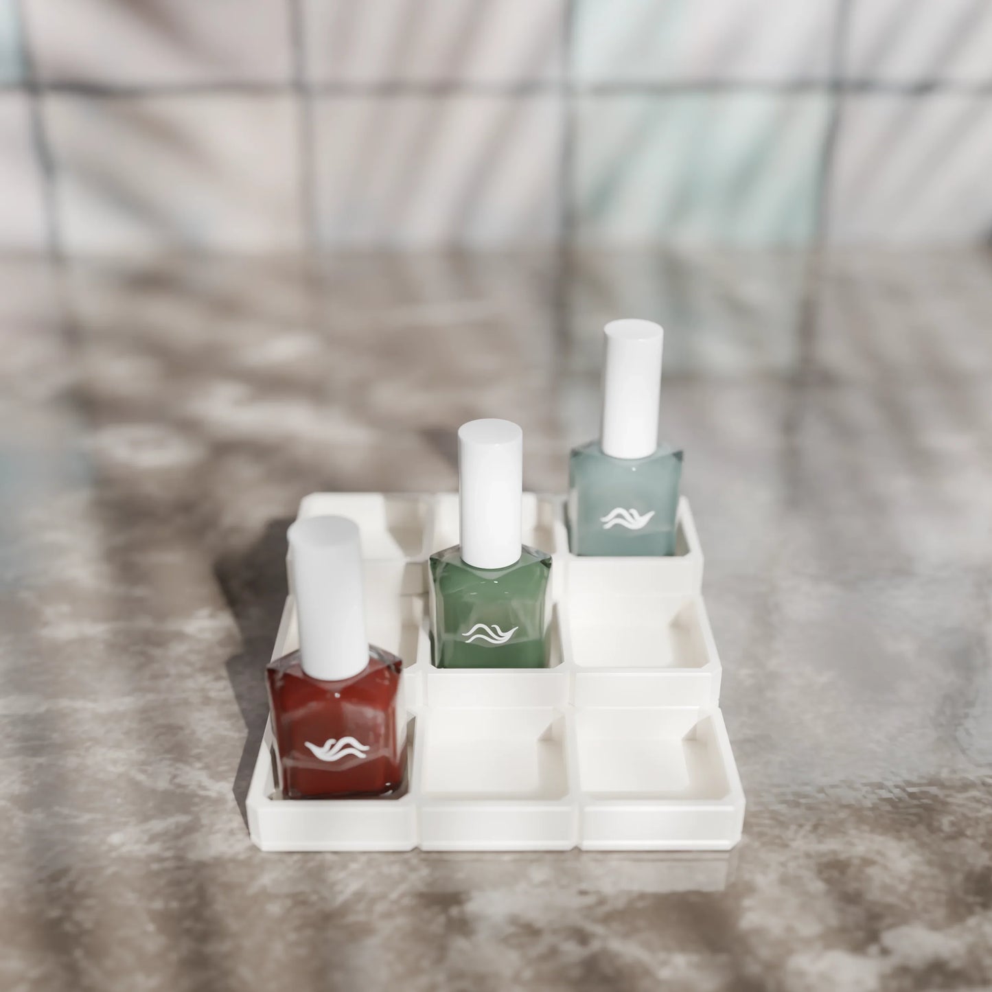 LackLounge, a nail polish stand - 3 x 3 - Cotton White