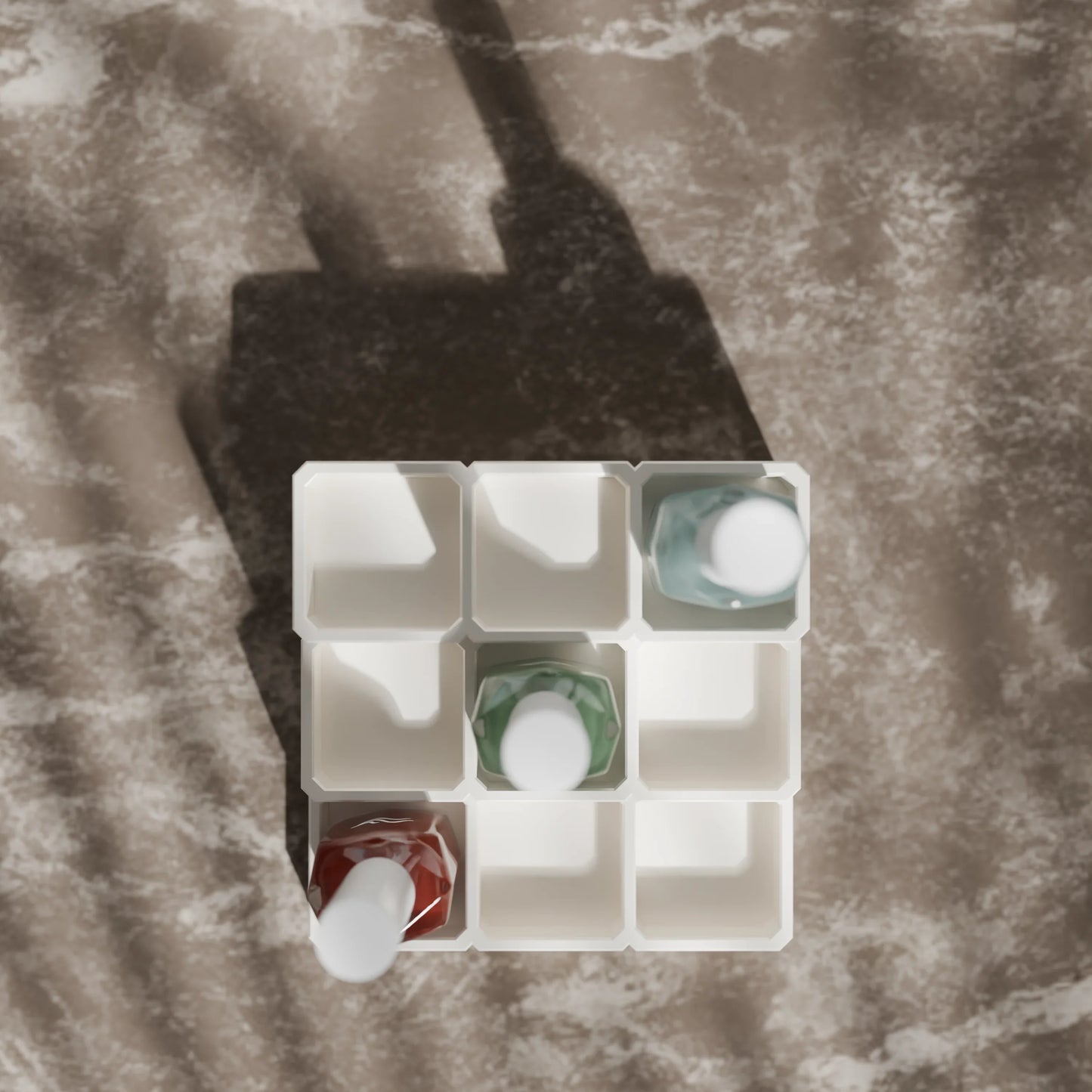 LackLounge, a nail polish stand from above - 3 x 3 - Cotton White