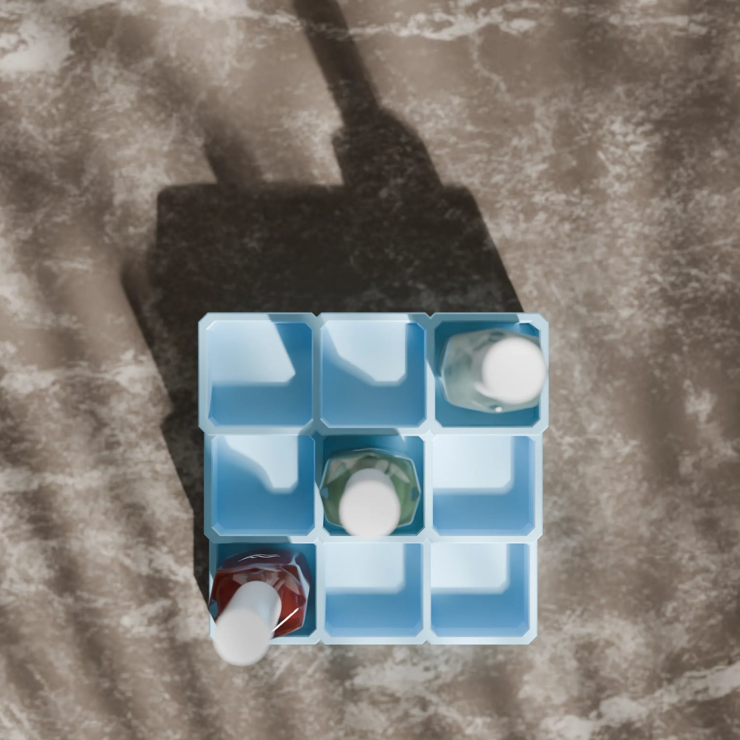 LackLounge, a nail polish stand from above - 3 x 3 - Ice