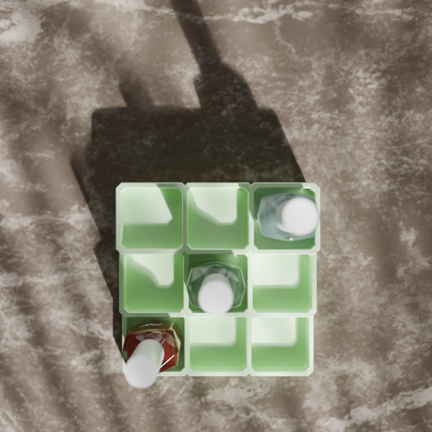 LackLounge, a nail polish stand from above - 3 x 3 - Mint