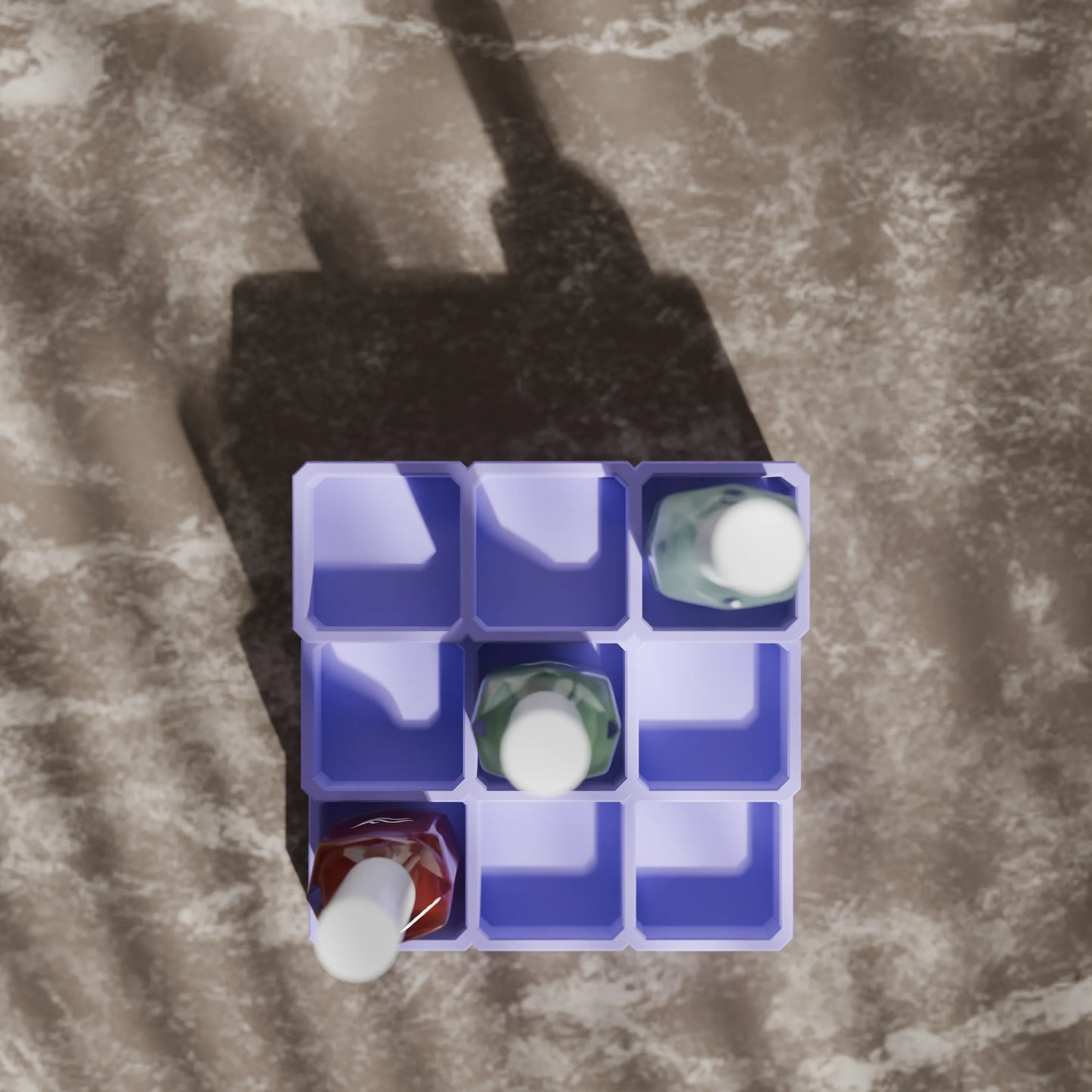 LackLounge, a nail polish stand from above - 3 x 3 - Periwinkle