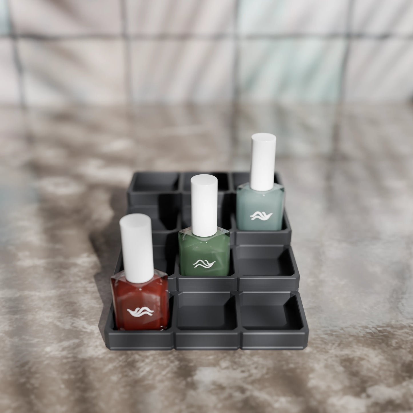 LackLounge, a nail polish stand - 3 x 4 - Ash Grey