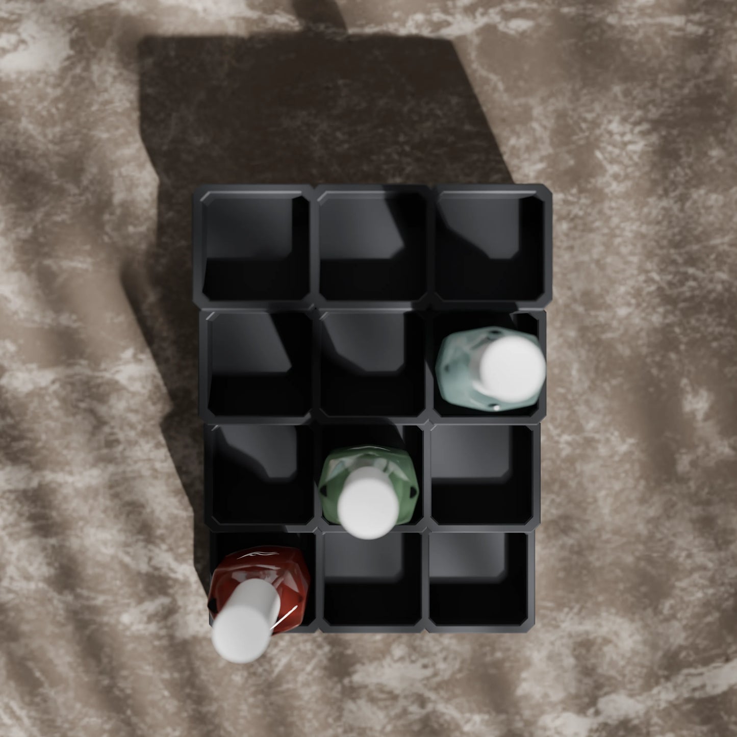 LackLounge, a nail polish stand from above - 3 x 4 - Ash Grey