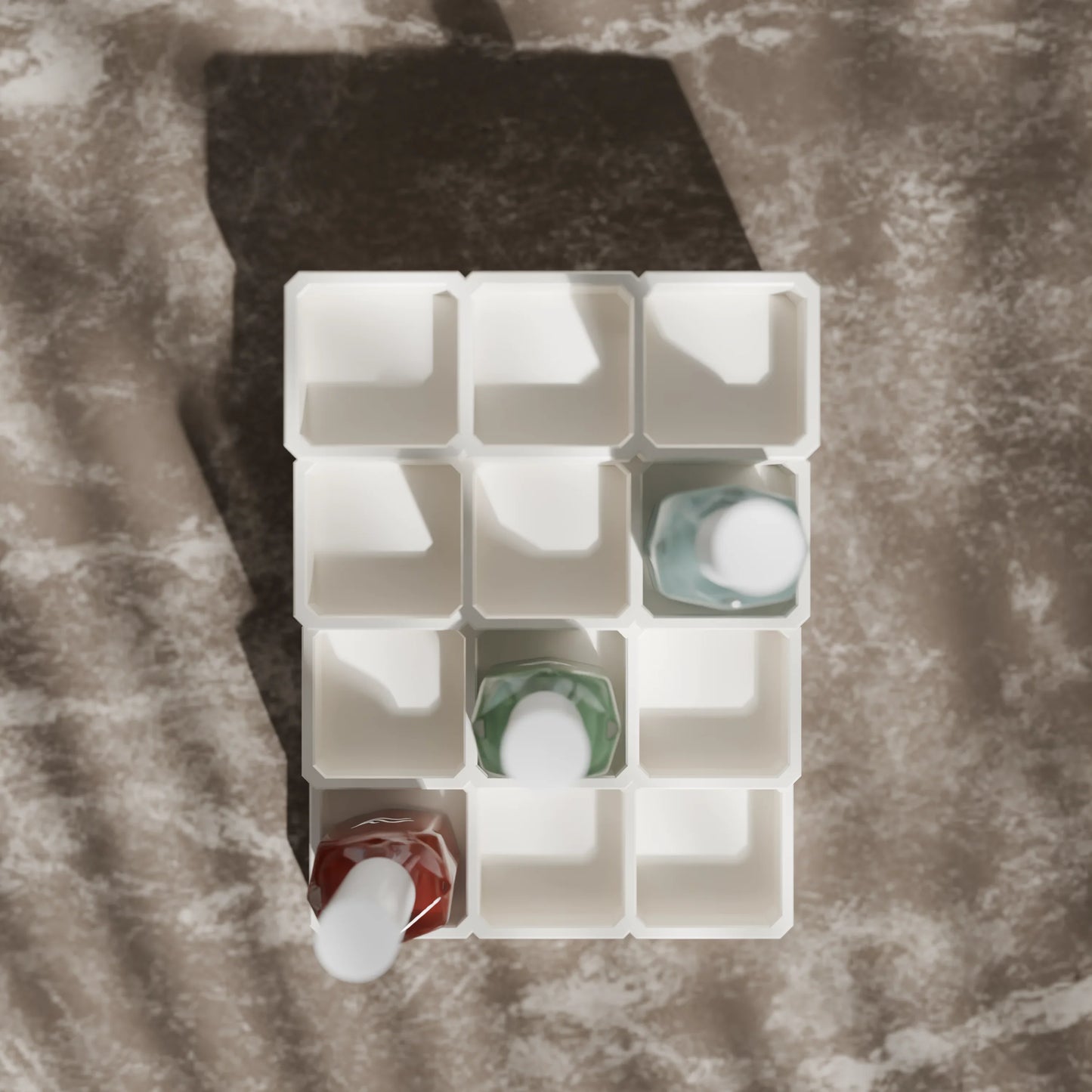 LackLounge, a nail polish stand from above - 3 x 4 - Cotton White