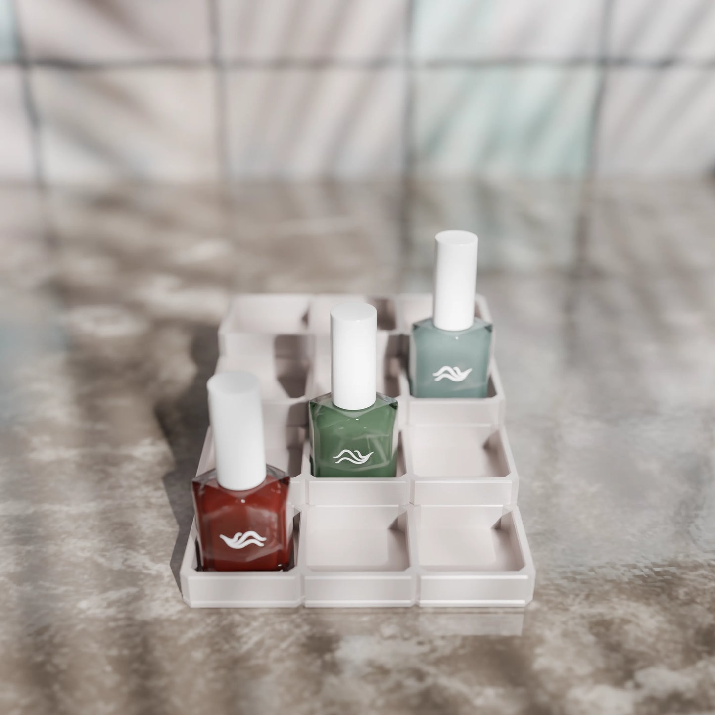 LackLounge, a nail polish stand - 3 x 4 - Muted White