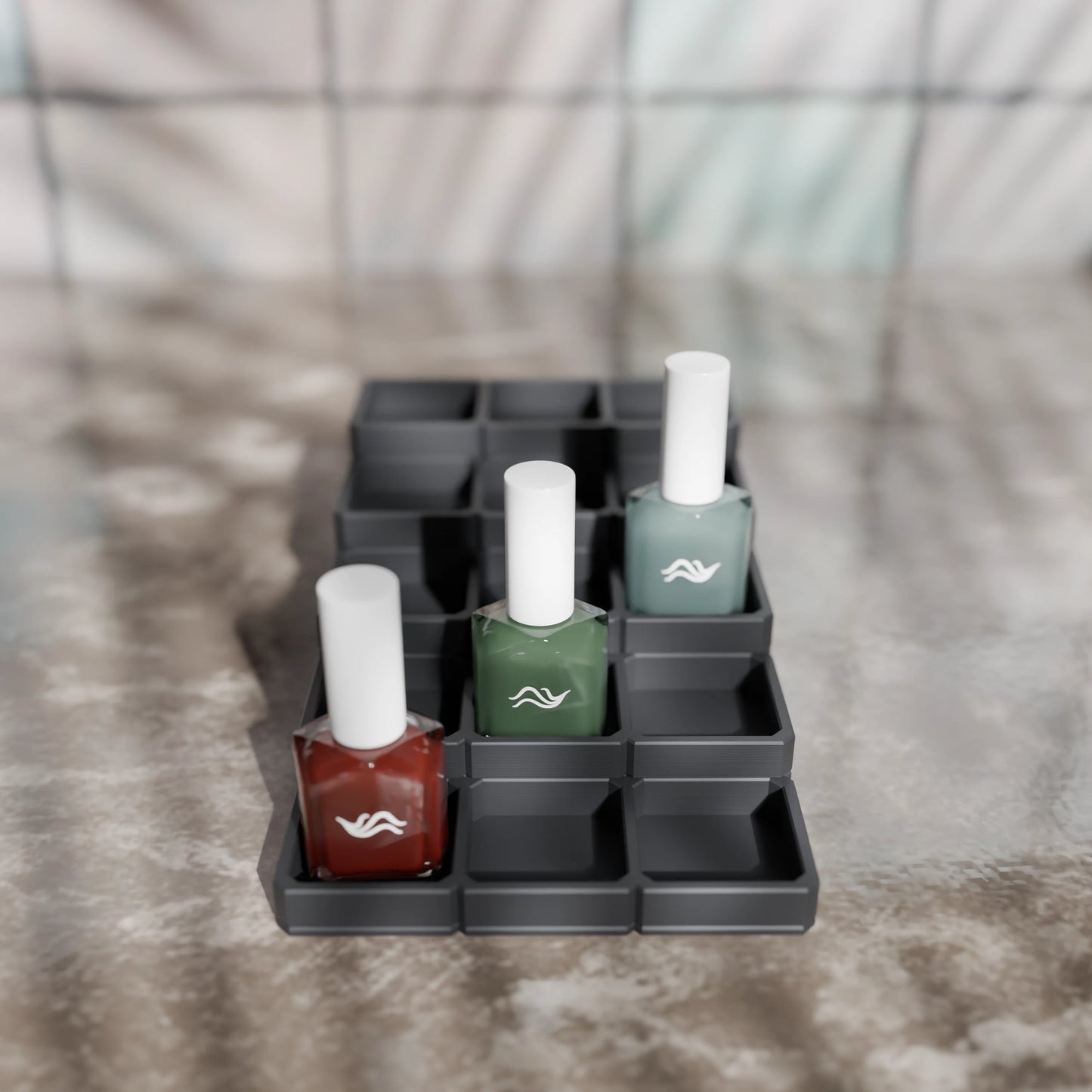 LackLounge, a nail polish stand - 3 x 5 - Ash Grey
