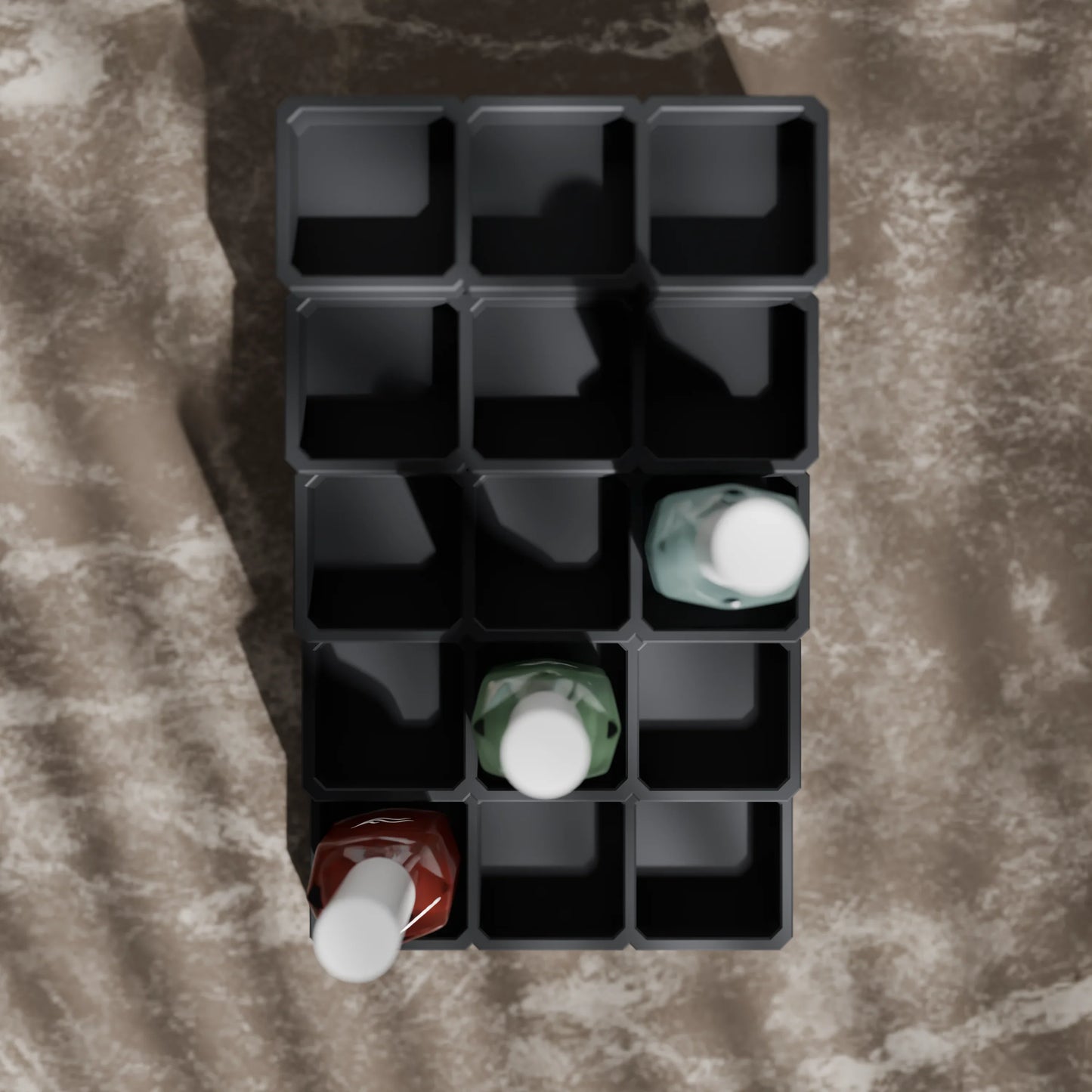 LackLounge, a nail polish stand from above - 3 x 5 - Ash Grey