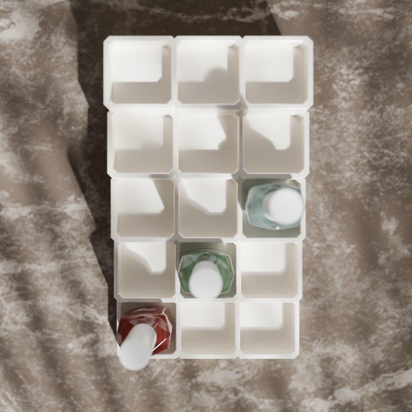 LackLounge, a nail polish stand from above - 3 x 5 - Cotton White