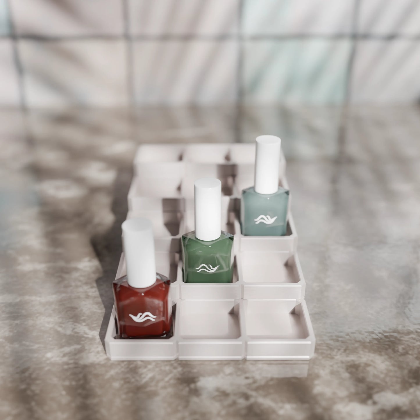 LackLounge, a nail polish stand - 3 x 5 - Muted White