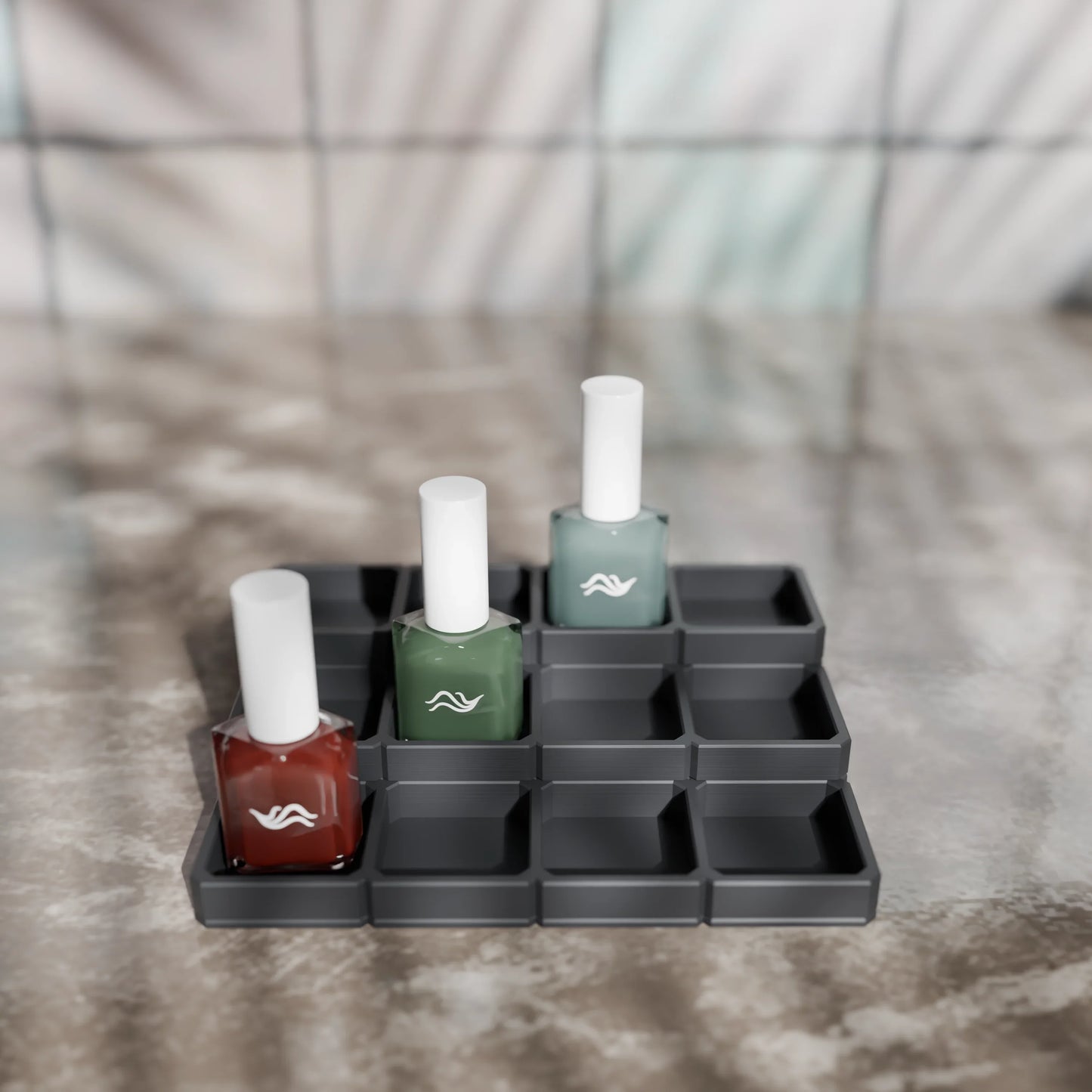 LackLounge, a nail polish stand - 4 x 3 - Ash Grey