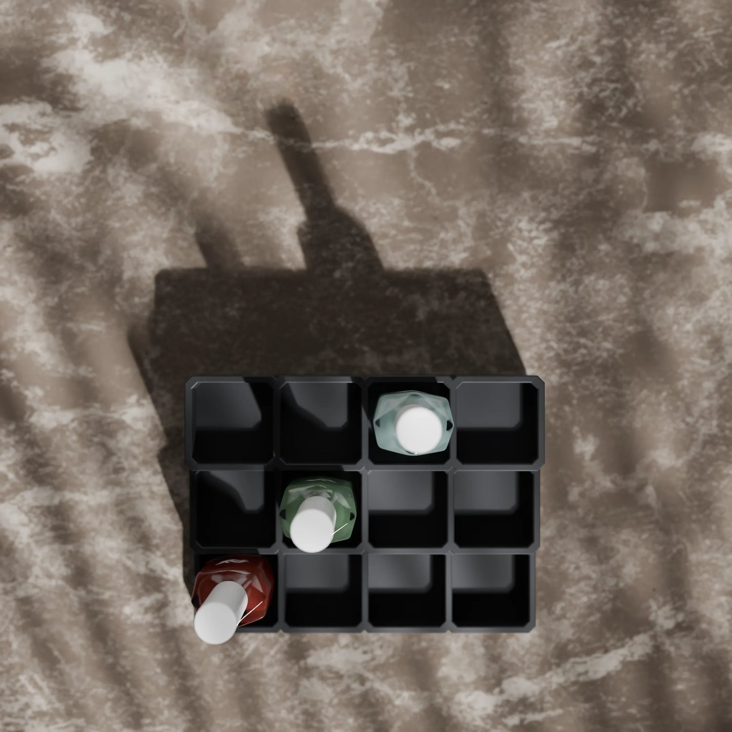 LackLounge, a nail polish stand from above - 4 x 3 - Ash Grey