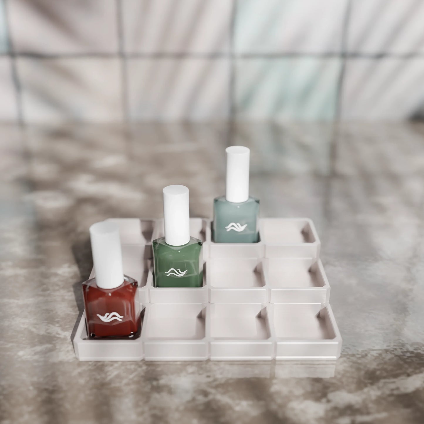 LackLounge, a nail polish stand - 4 x 3 - Muted White