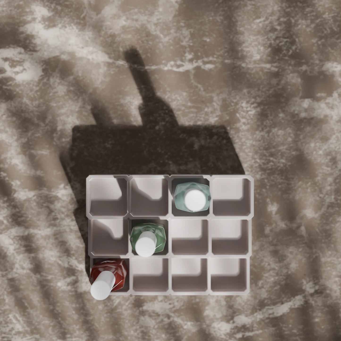 LackLounge, a nail polish stand from above - 4 x 3 - Muted White