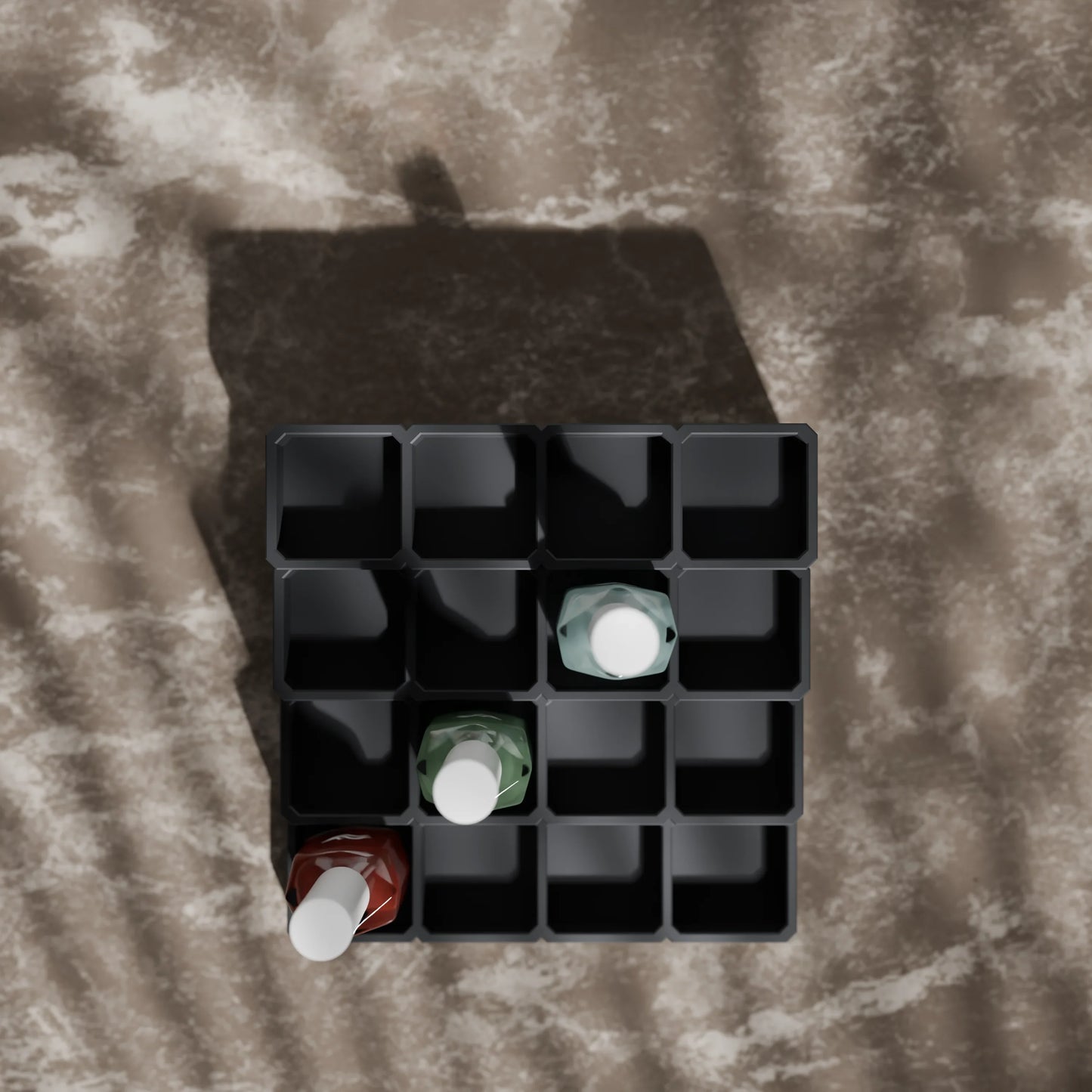 LackLounge, a nail polish stand from above - 4 x 4 - Ash Grey